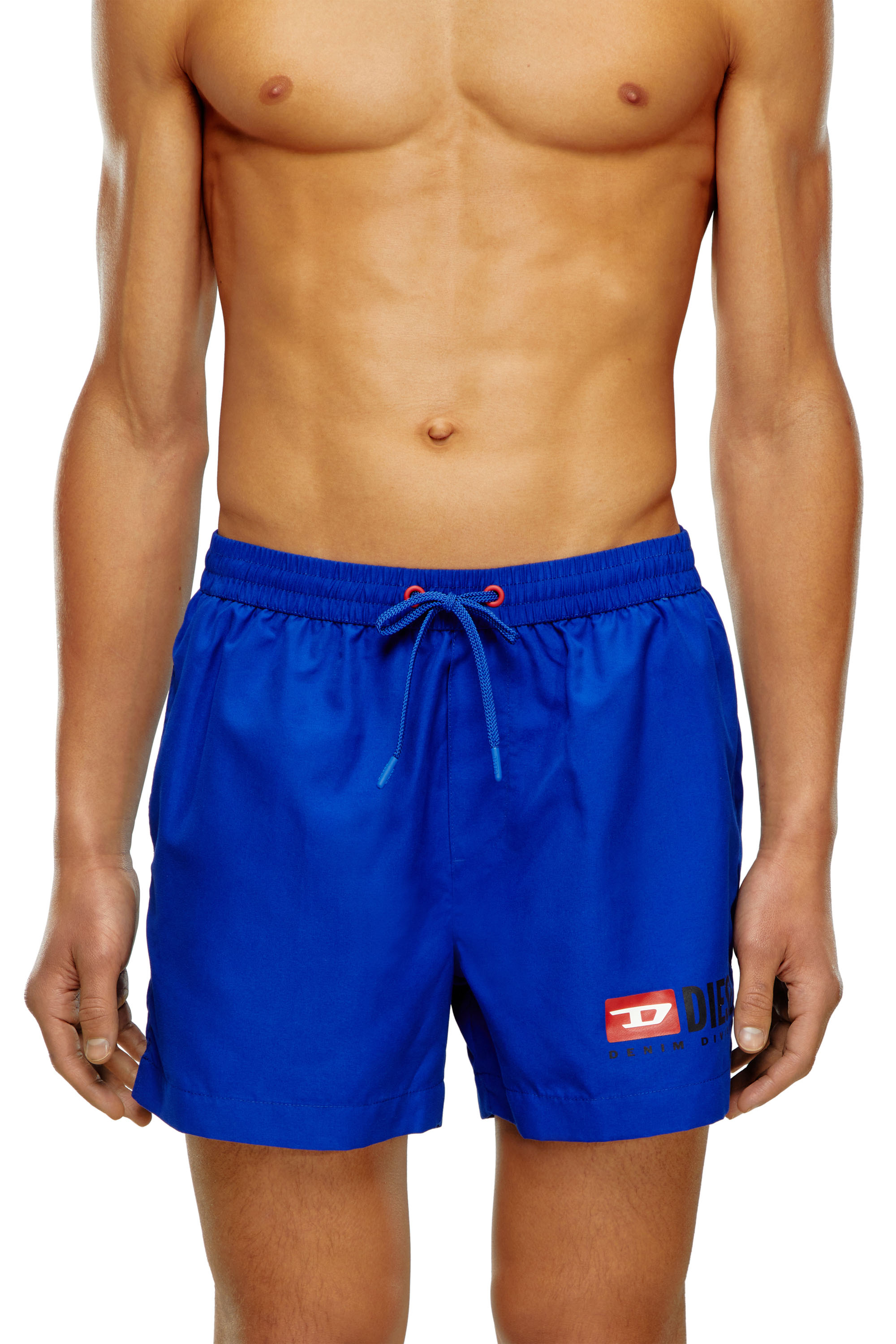 Diesel - Mid-length swim shorts with logo print - Swim shorts - Man - Blue