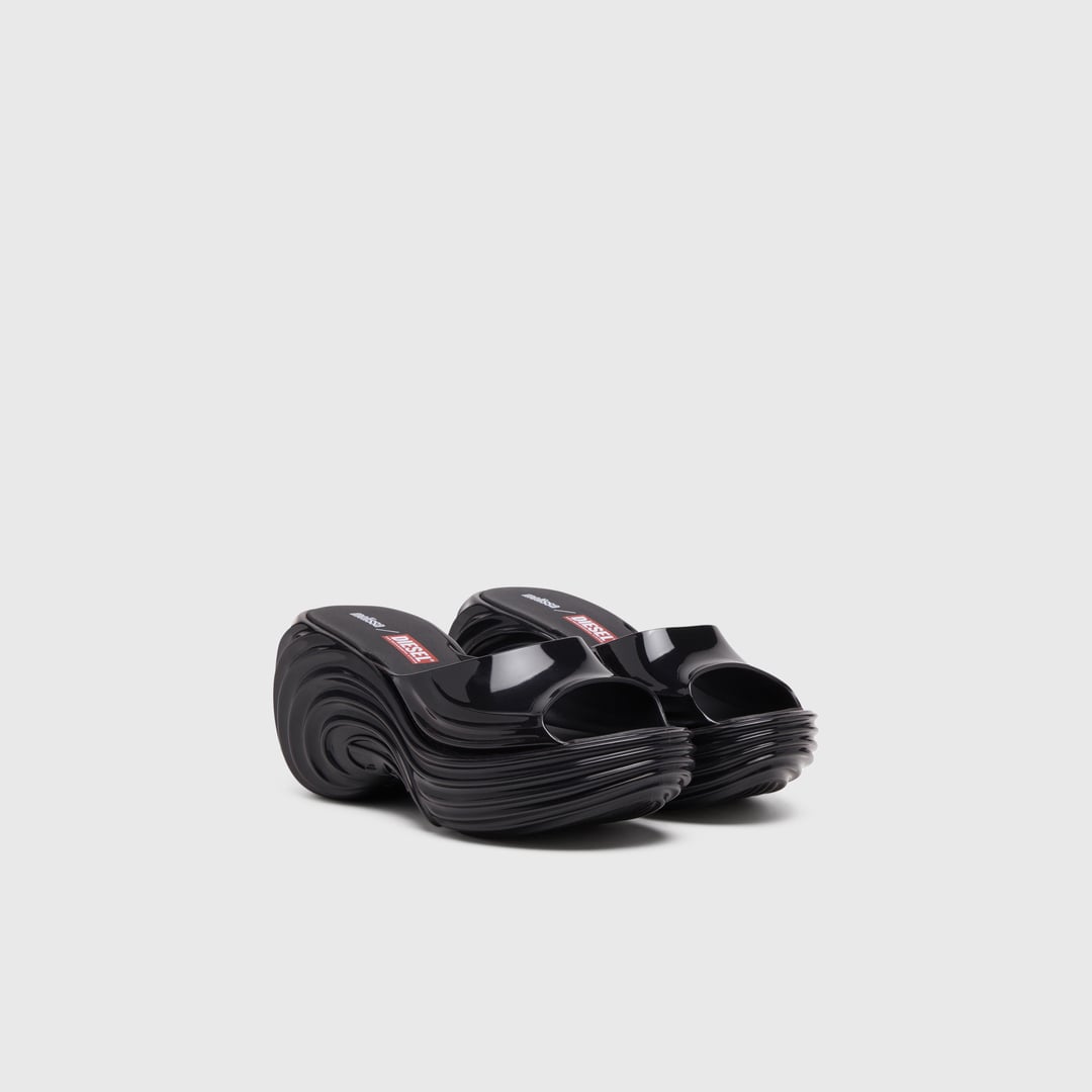 Diesel - Platform mule in Melflex - Sandals - Woman - Black