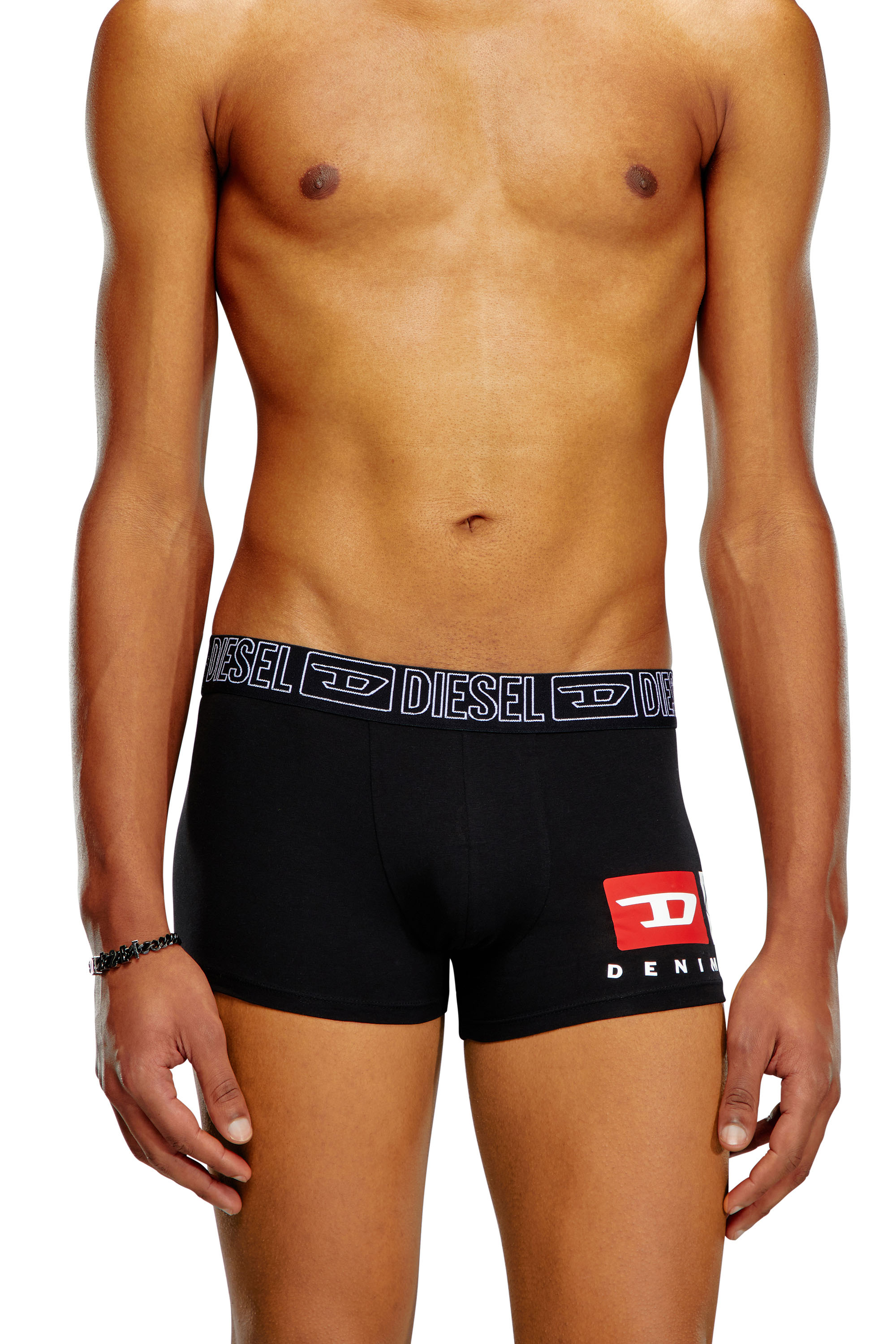 Diesel - Boxer briefs with logo outline waist - Trunks - Man - Black