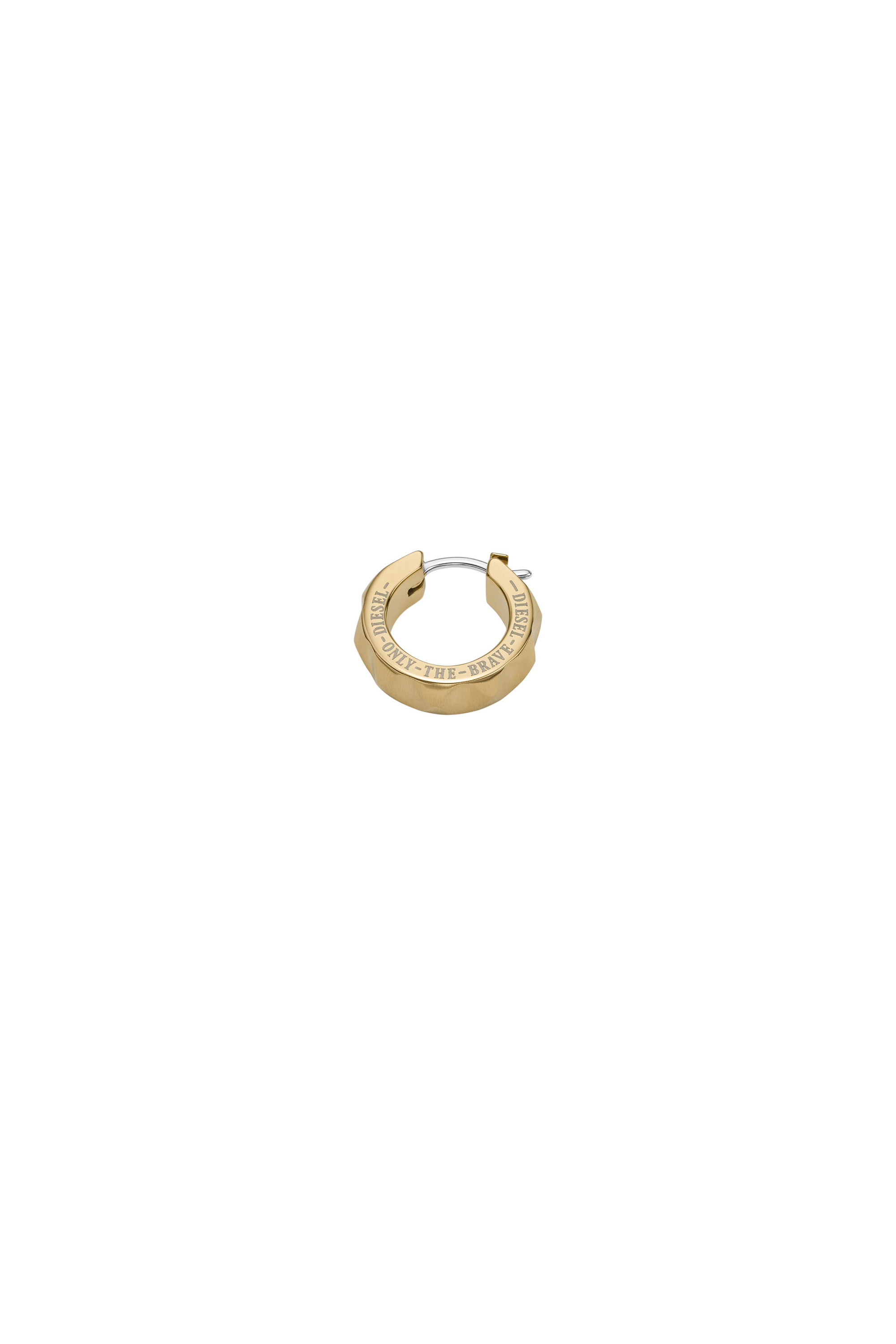 Diesel - Gold-Tone Stainless Steel single hoop earring - Earrings - Unisex - Oro