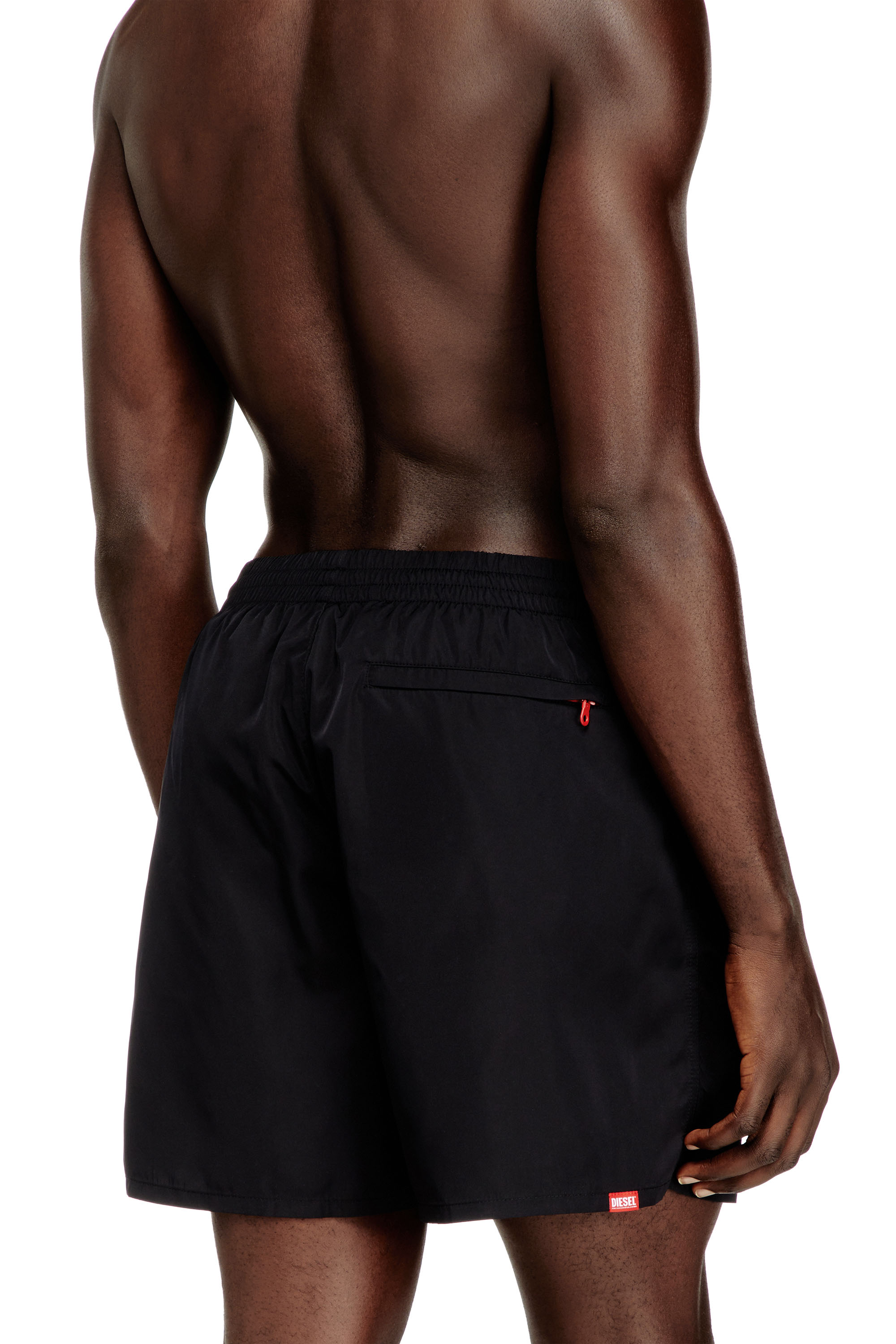 Diesel - SPORT-41-D-CORE, Man's Swim shorts with zip pocket in Black - 4