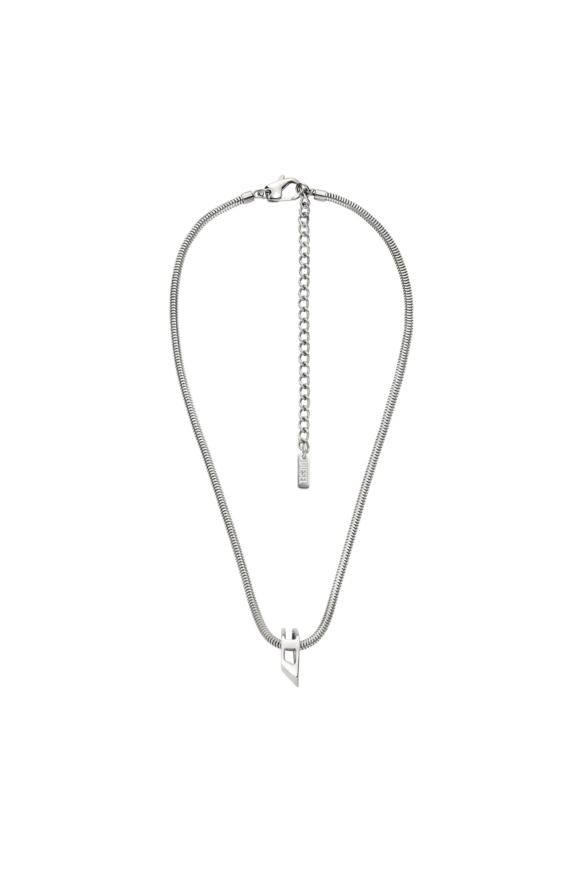 Diesel Unisex Silver - Stainless Steel Chain Necklace - Necklaces Uni
