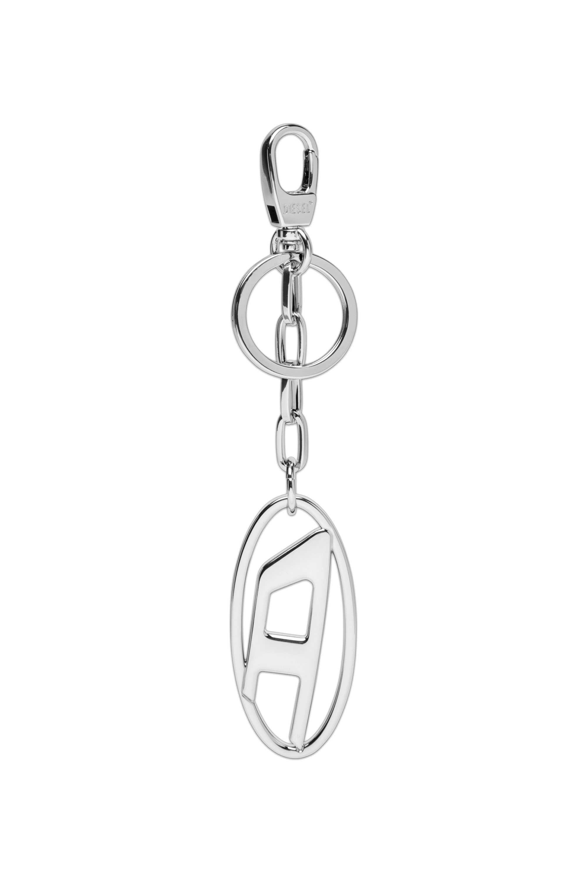 Diesel - Metal keyring with logo plaque - Bijoux and Gadgets - Woman - Silver