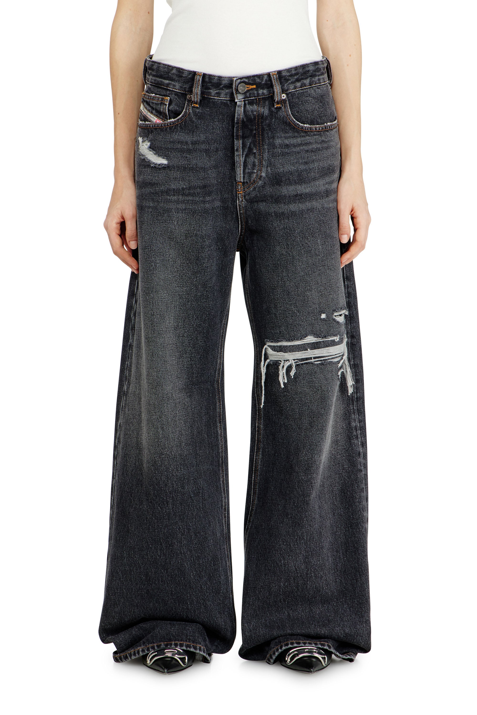 Diesel Unisex Black - Relaxed Jeans - 1996 D-Sire - Jeans Size 26
