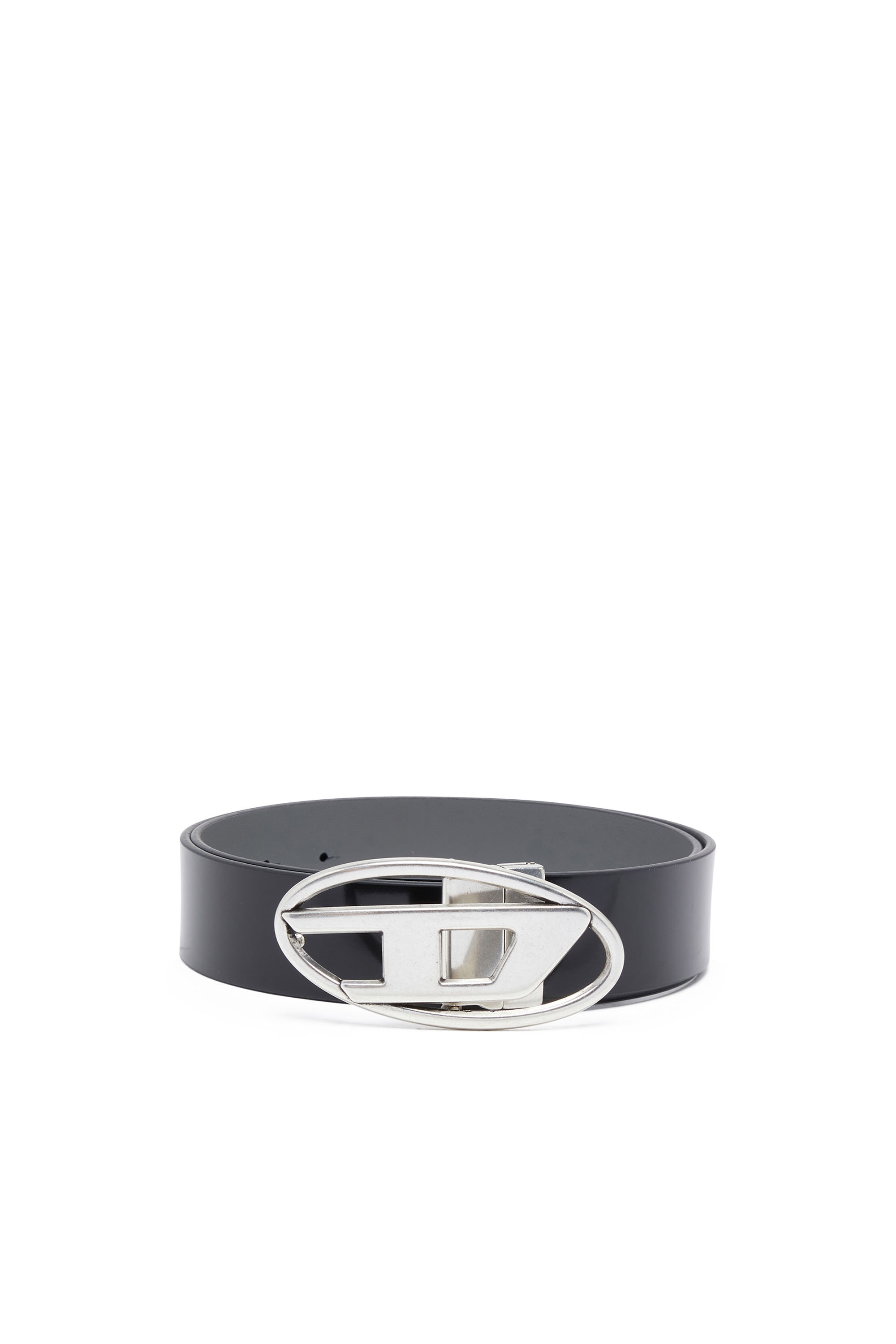 Diesel - Reversible belt in matte and shiny leather - Belts - Man - Black