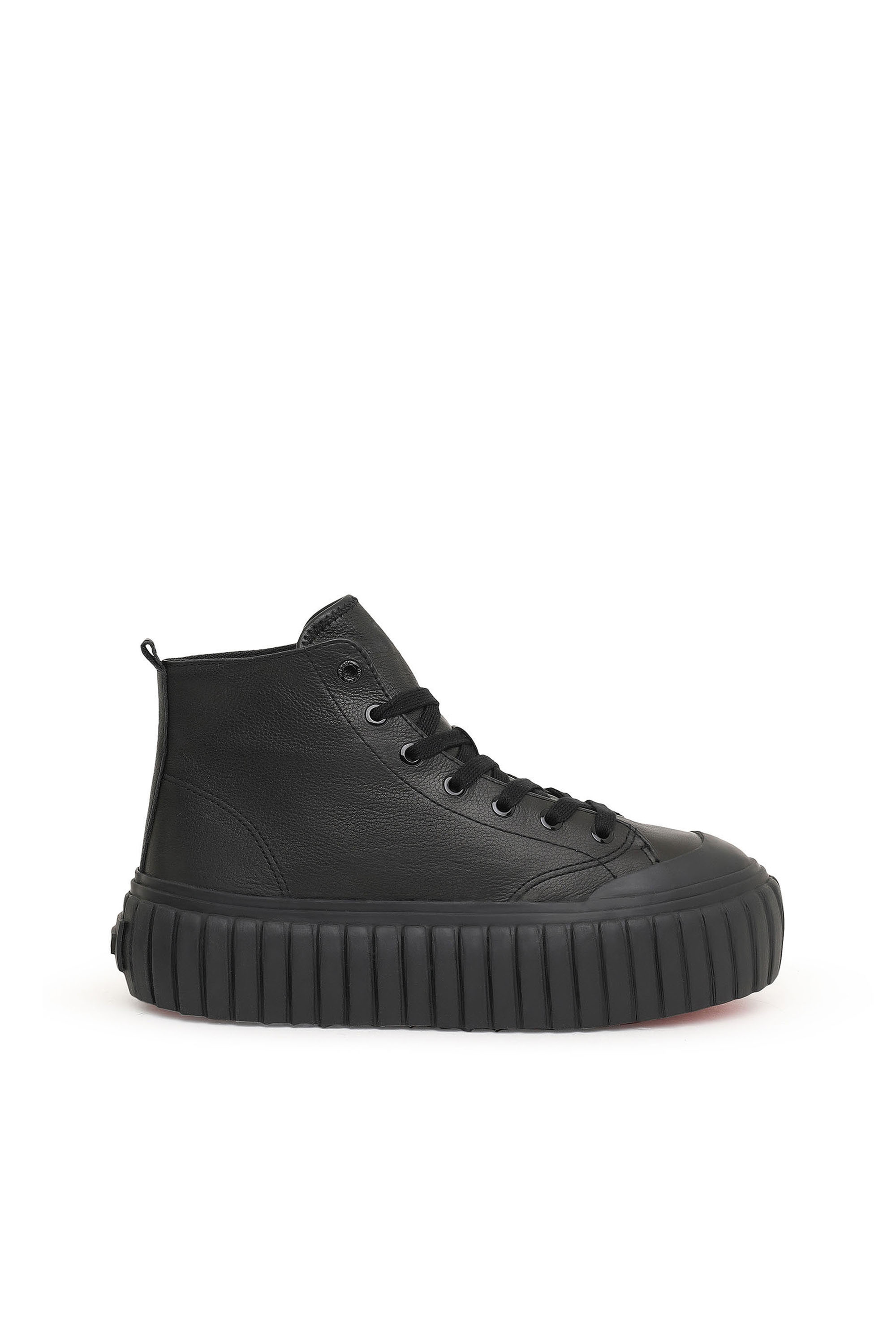 Diesel - S-Hanami Mid X - High-top platform sneakers in leather - Sneakers - Woman - Black