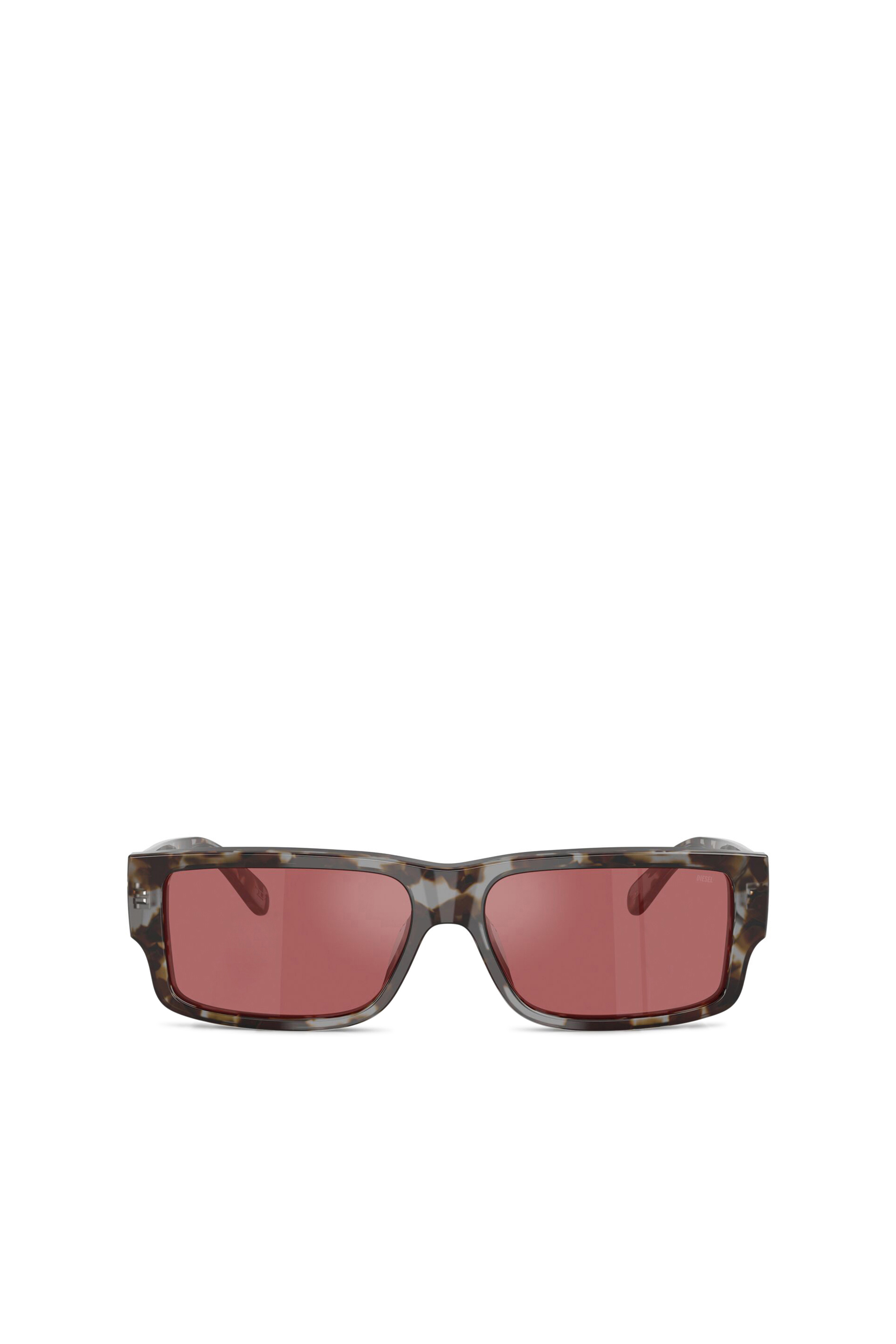 Diesel Rectangle Sunglasses In Red