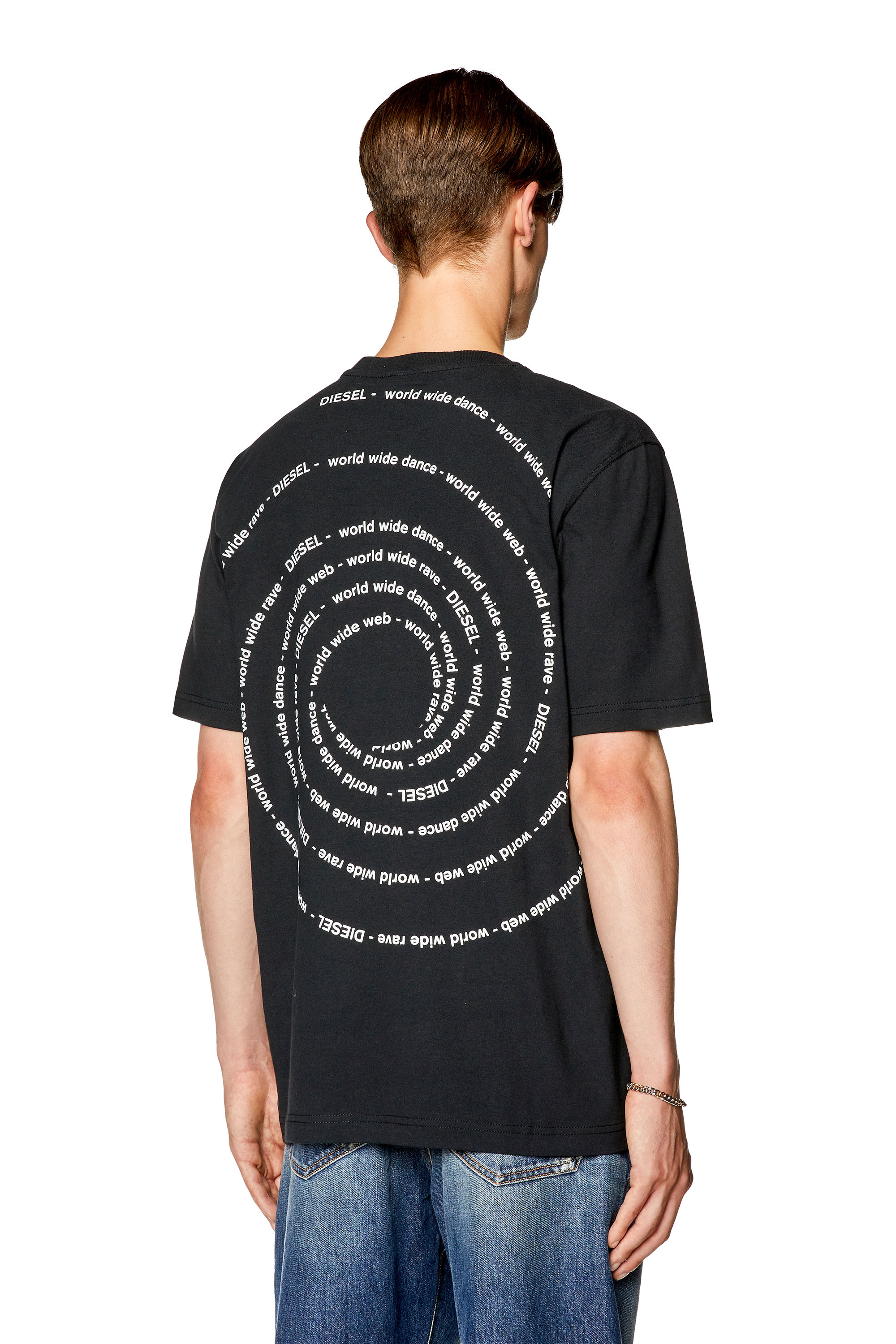 Diesel - T-shirt with spiral Diesel print - T-Shirts - Man - Black