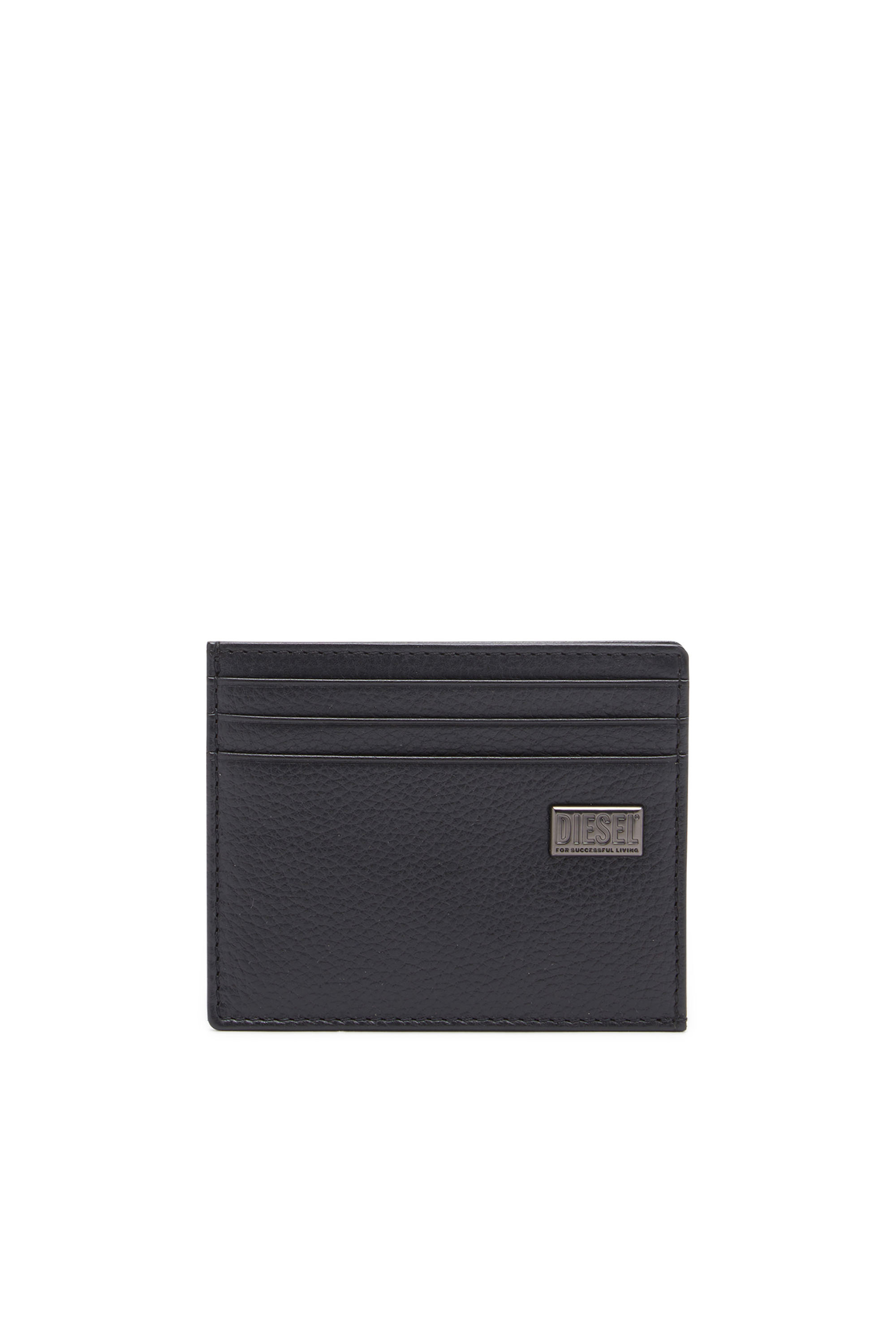 Diesel - Card holder in grainy leather - Small Wallets - Man - Black