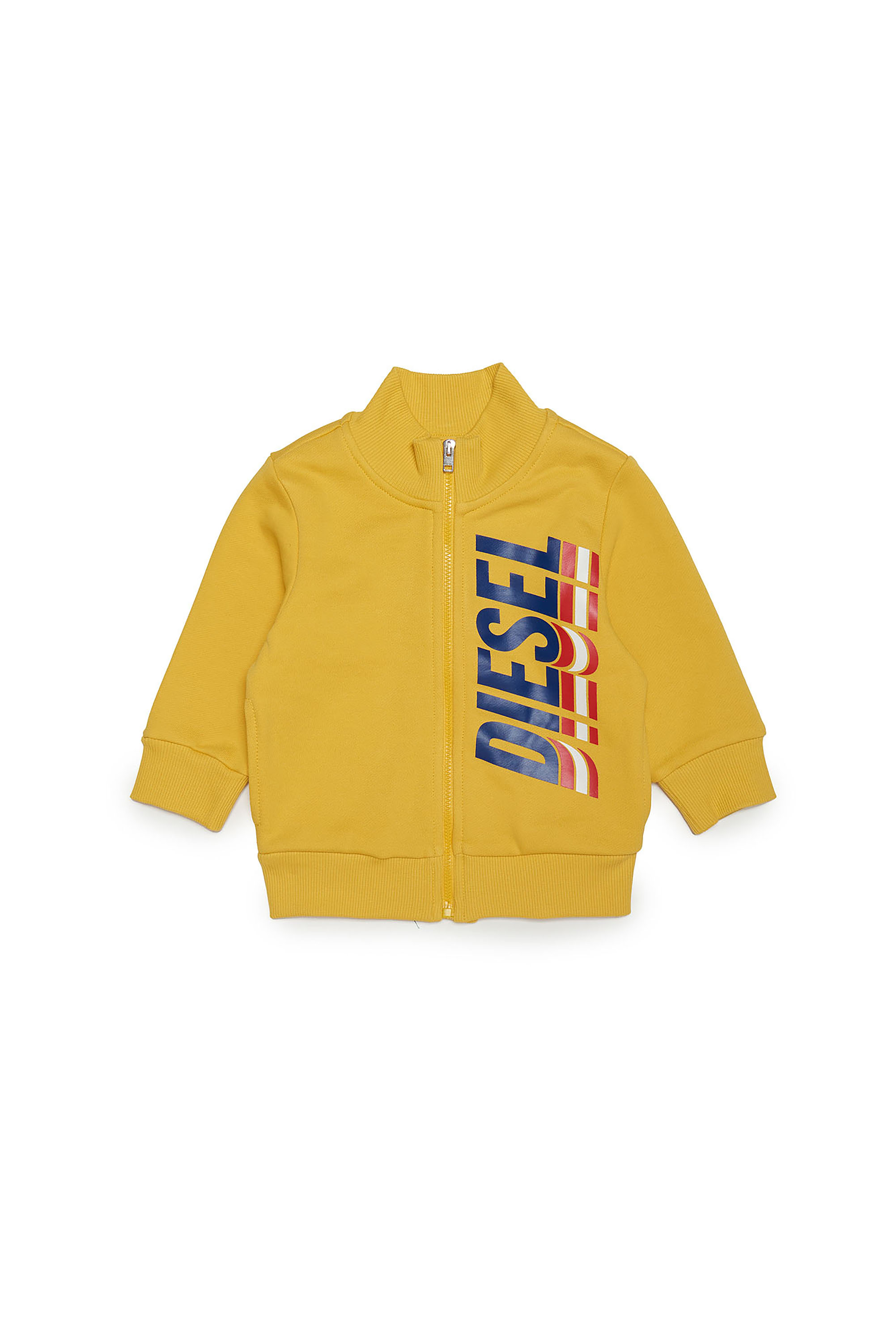 Diesel - Zip-up sweatshirt with sporty logo - Sweaters - Man - Yellow