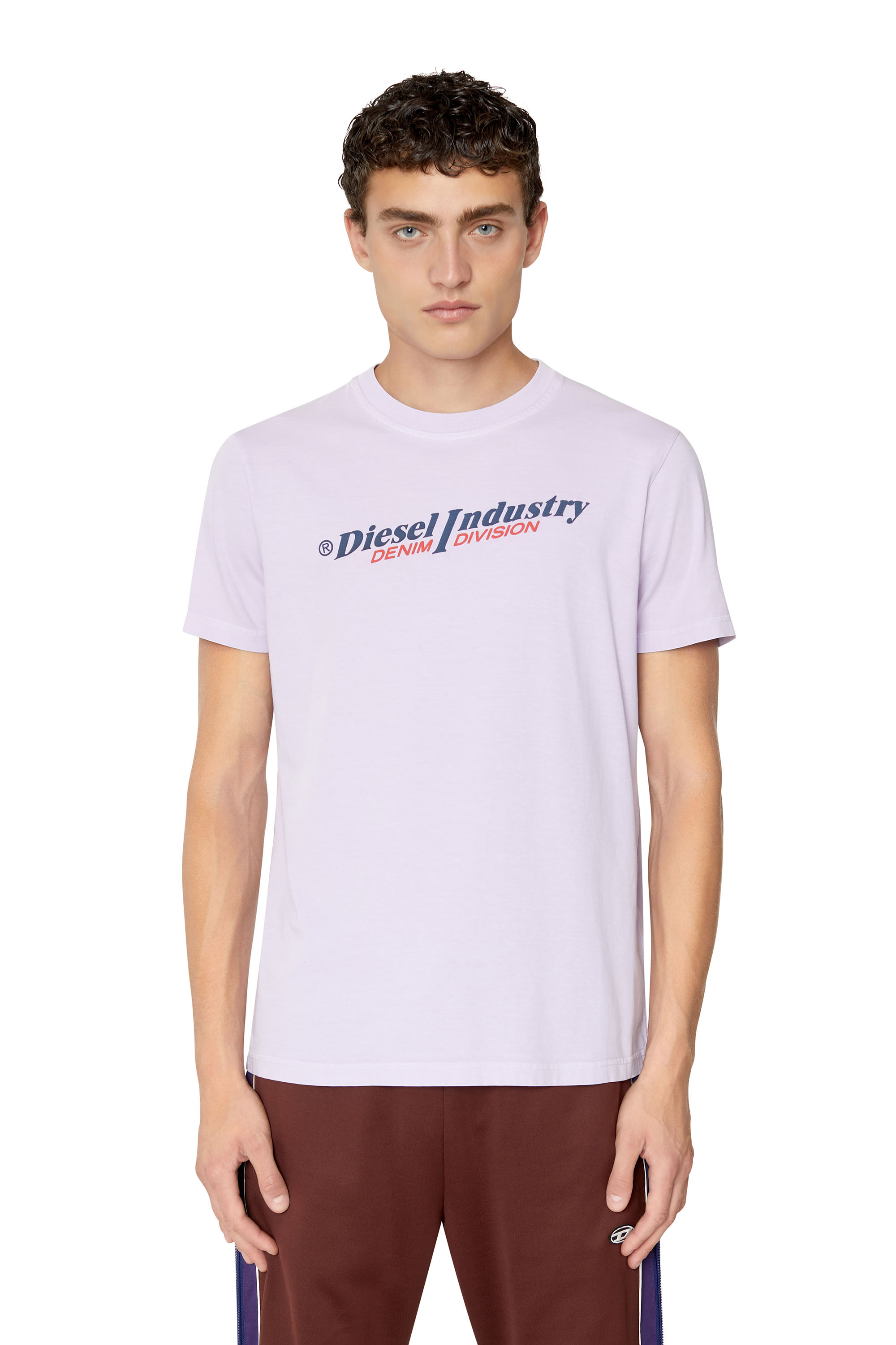 Diesel - T-shirt con stampa in rilievo - T-Shirts - Uomo - Viola