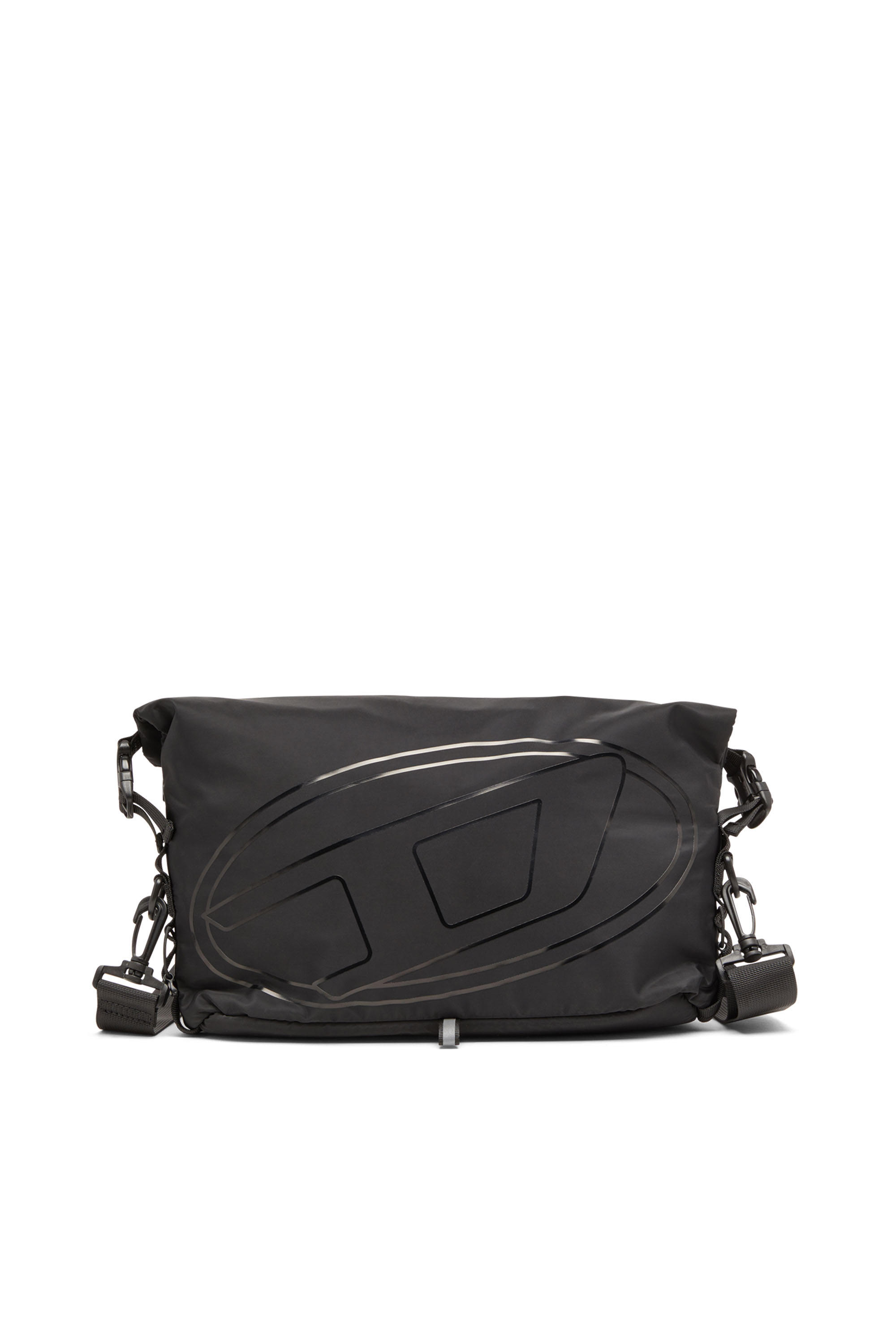 Shop Diesel Drape-nylon Crossbody Bag With Oval D Print In Nero