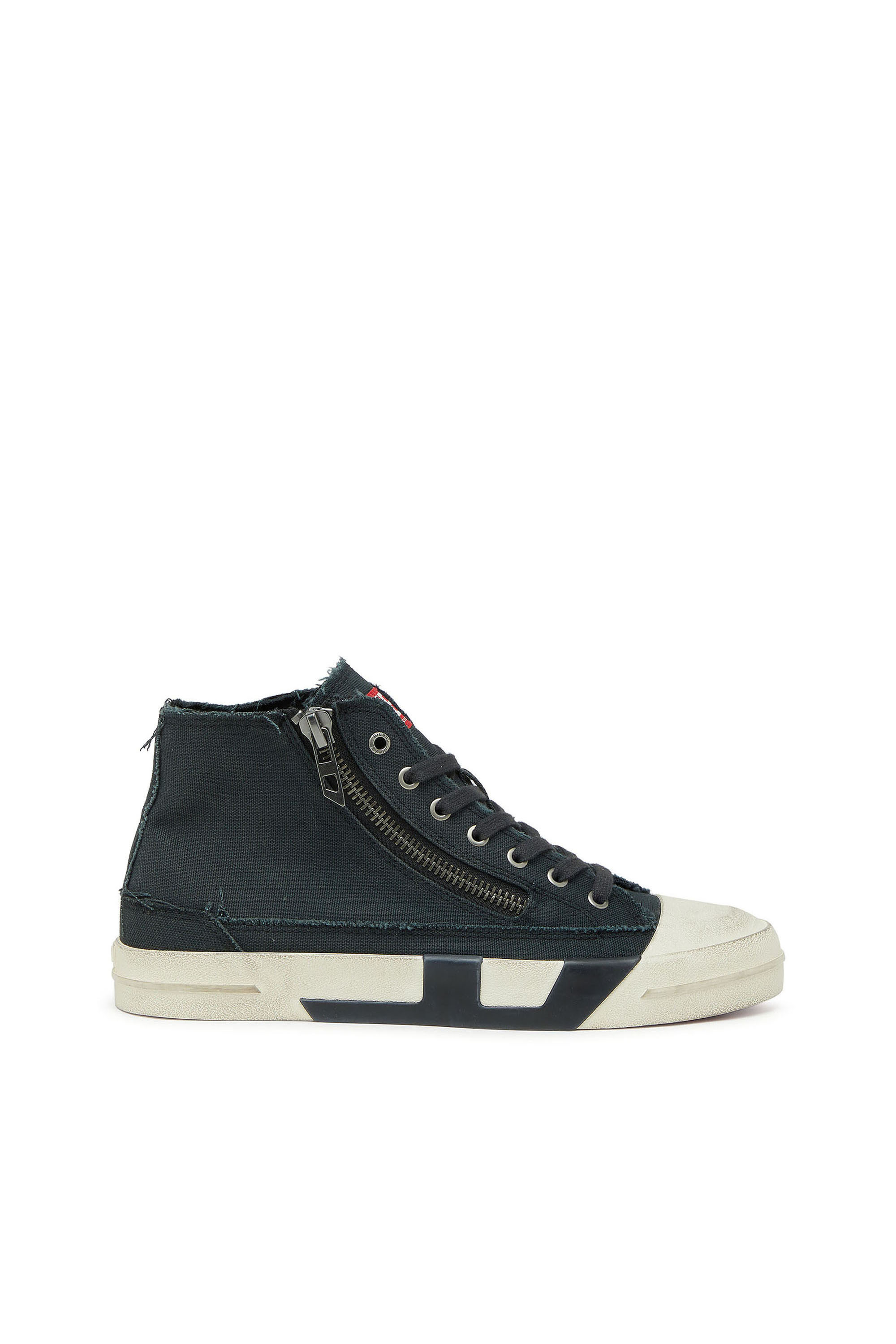 Diesel - S-D-Verse - Sneakers in frayed canvas with D logo - Sneakers - Man - Black