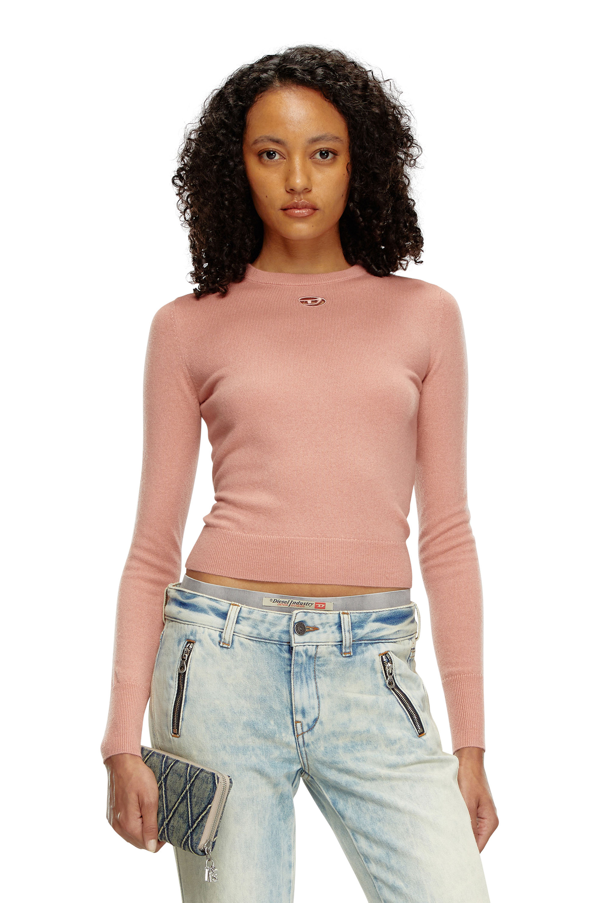 Shop Diesel Top In Lana E Cashmere In Pink