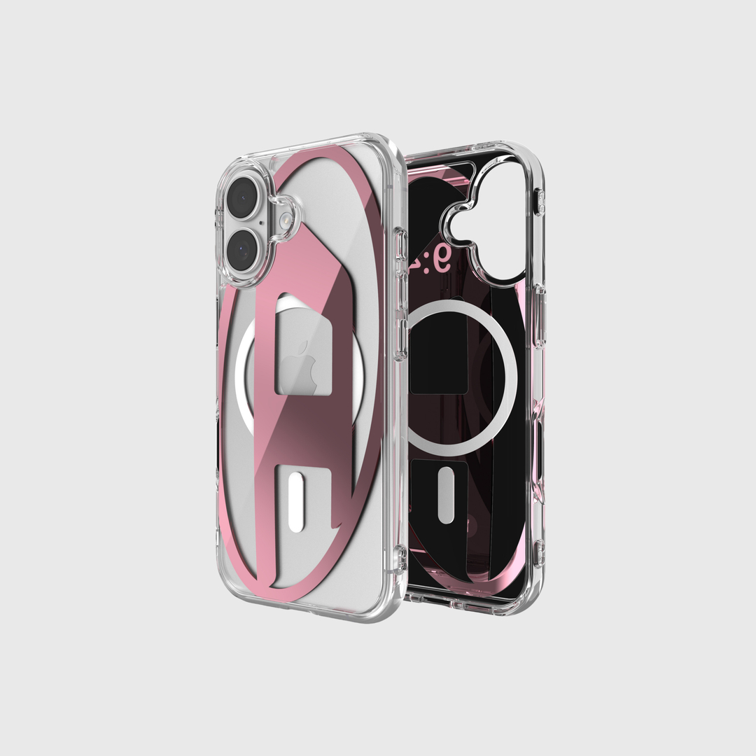 Diesel - Étui métallique Oval D avec Magsafe pour iPhone 17 - Coques - Mixte - Rose