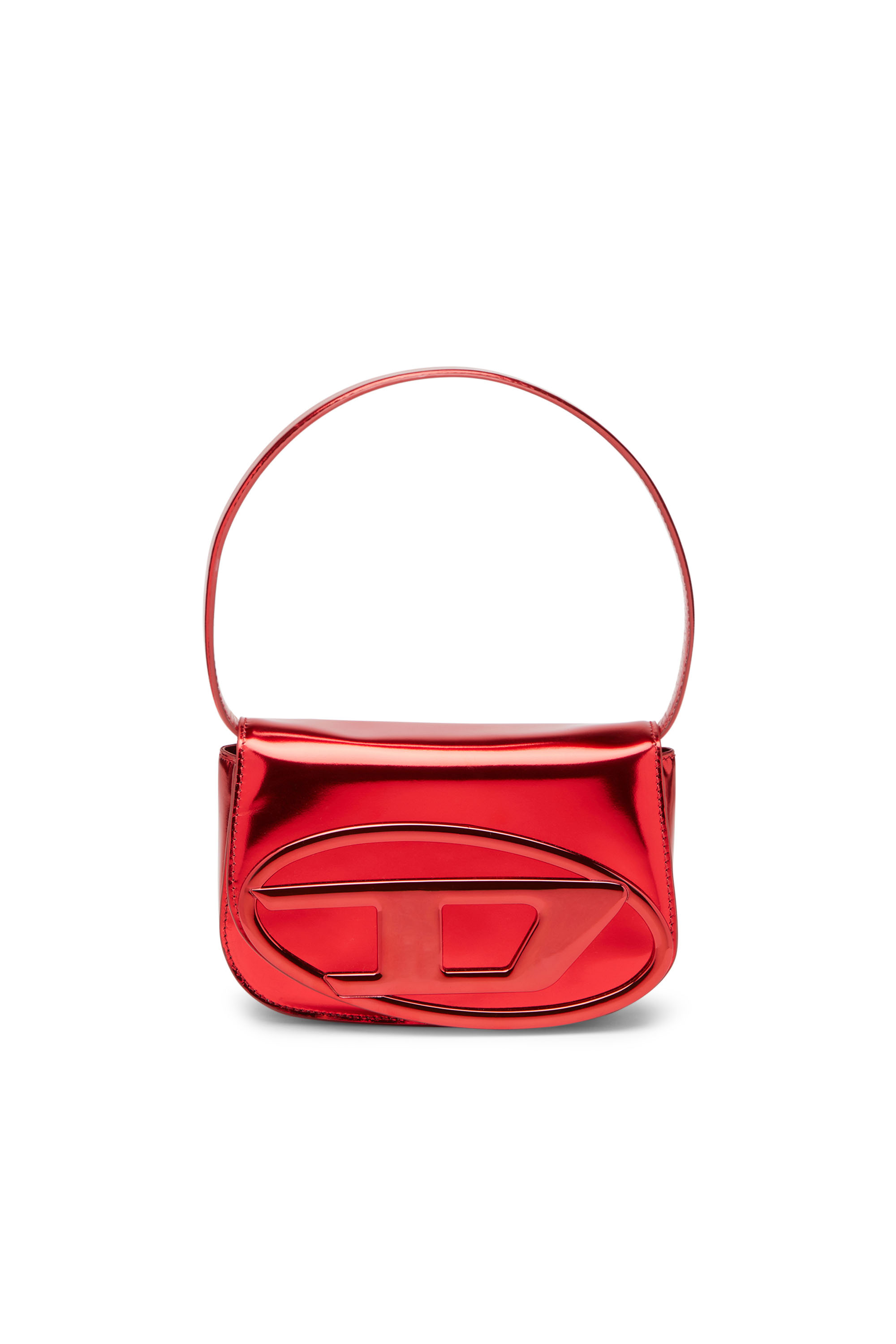 Diesel - 1DR - Iconic shoulder bag in mirrored leather - Shoulder Bags - Woman - Red