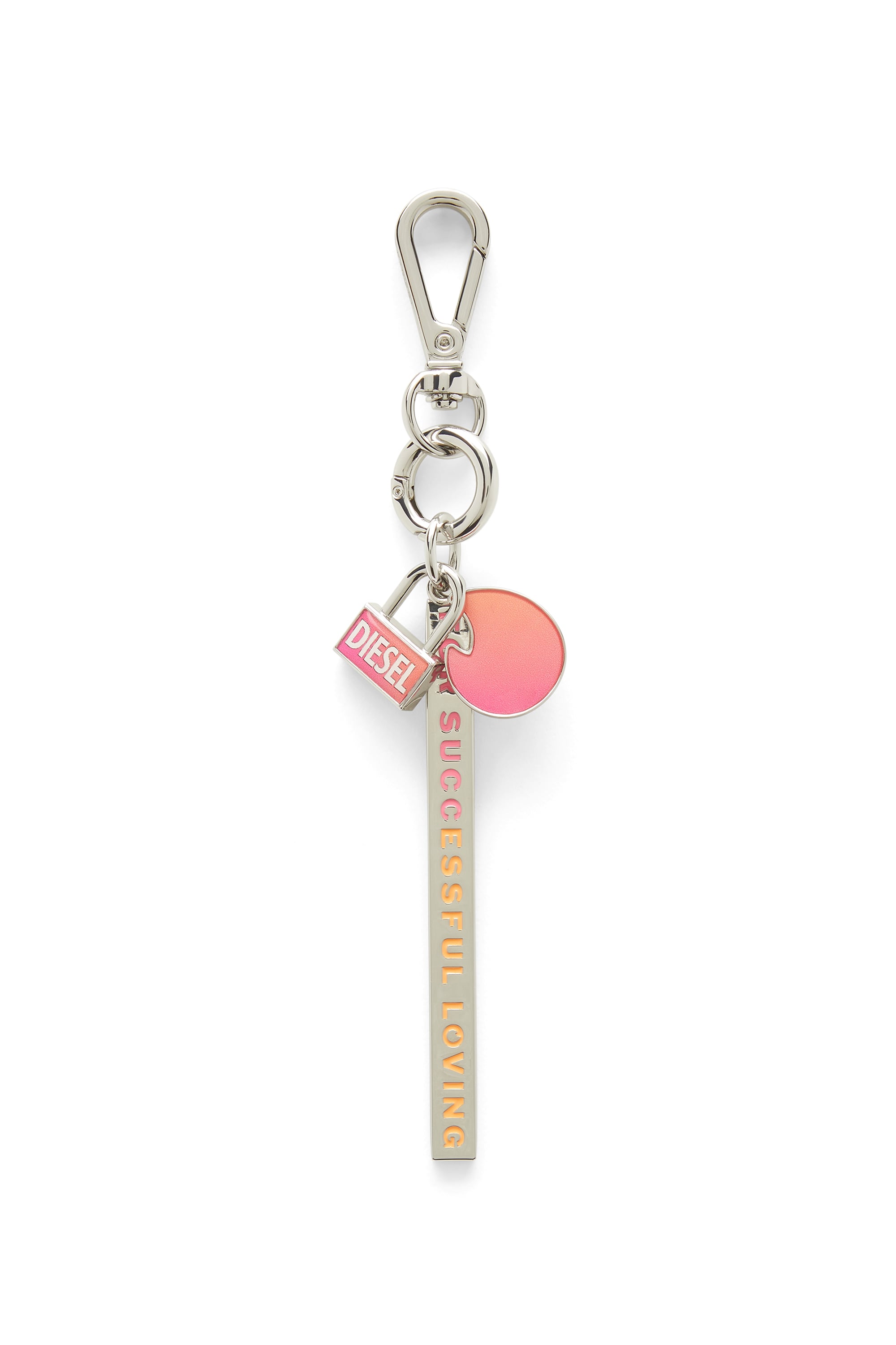 Diesel Unisex Silver - Degradé Metal Keyring - Charms And Keyrings Uni