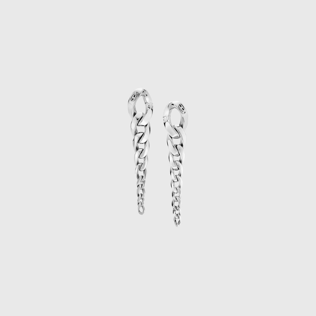 Diesel - Stainless Steel Drop Earrings - Earrings - Unisex - Silver