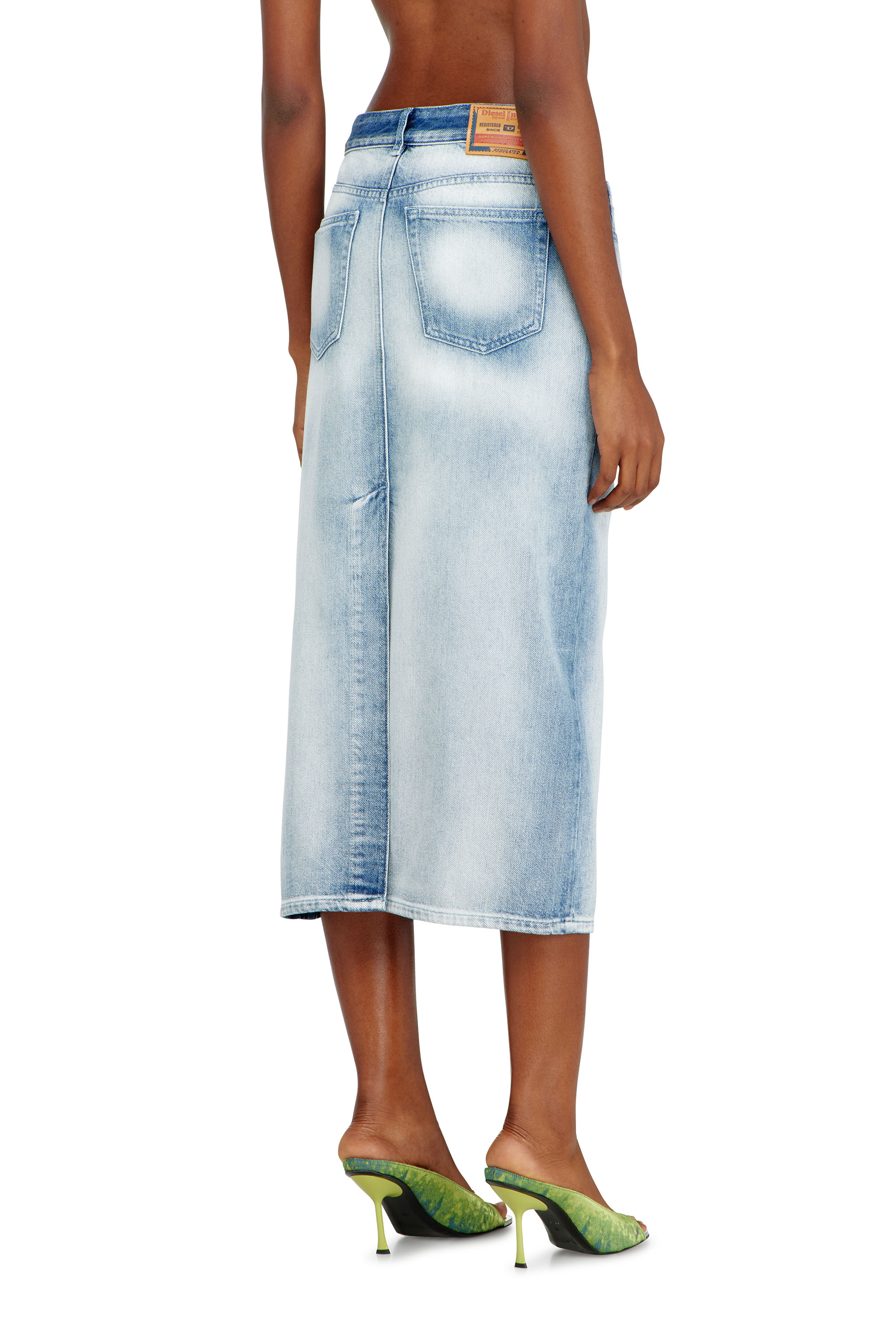 Diesel - DE-SKYE-FSI, Woman's Skirt in medium-light skeleton denim in Light Blue - 3