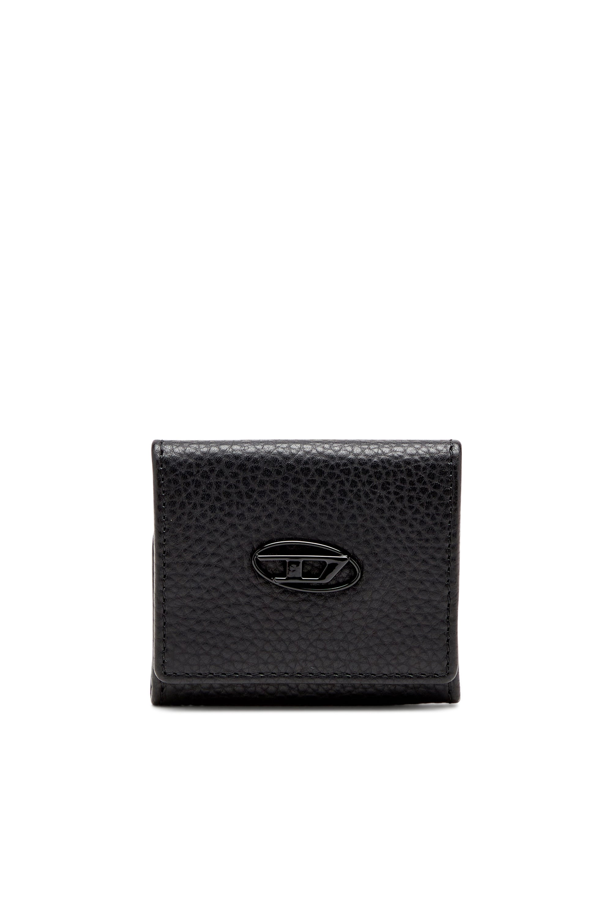 Diesel - Coin purse in grainy leather - Small Wallets - Man - Black