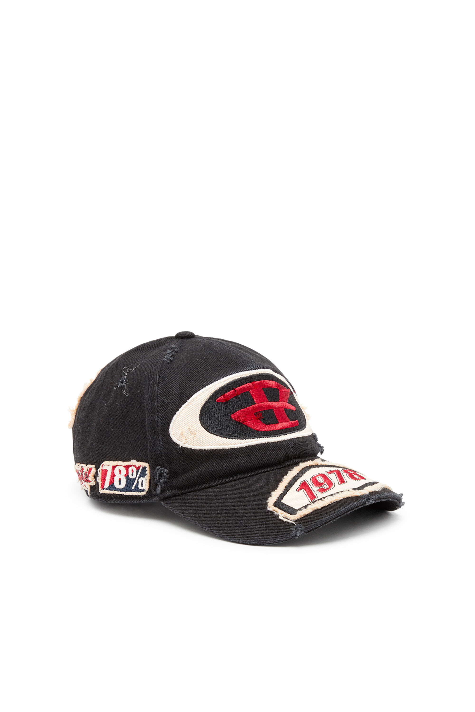 Diesel Homem Preto - Baseball Cap With Embroidered Patches - Caps - Man Tamanho 02