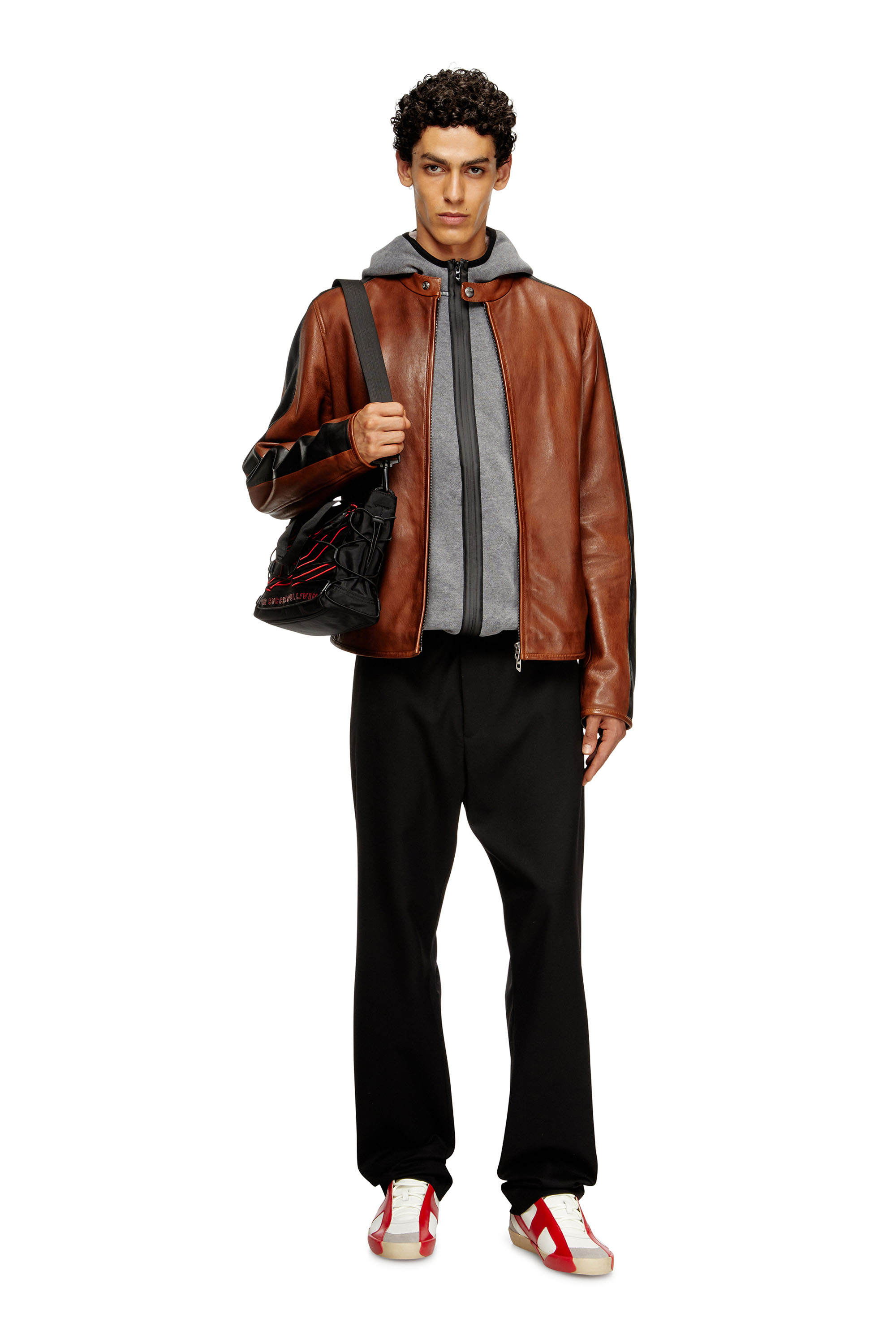 Diesel - S-HAKY-NEW, Man's Sleeveless zip-up hoodie in Grey - 2