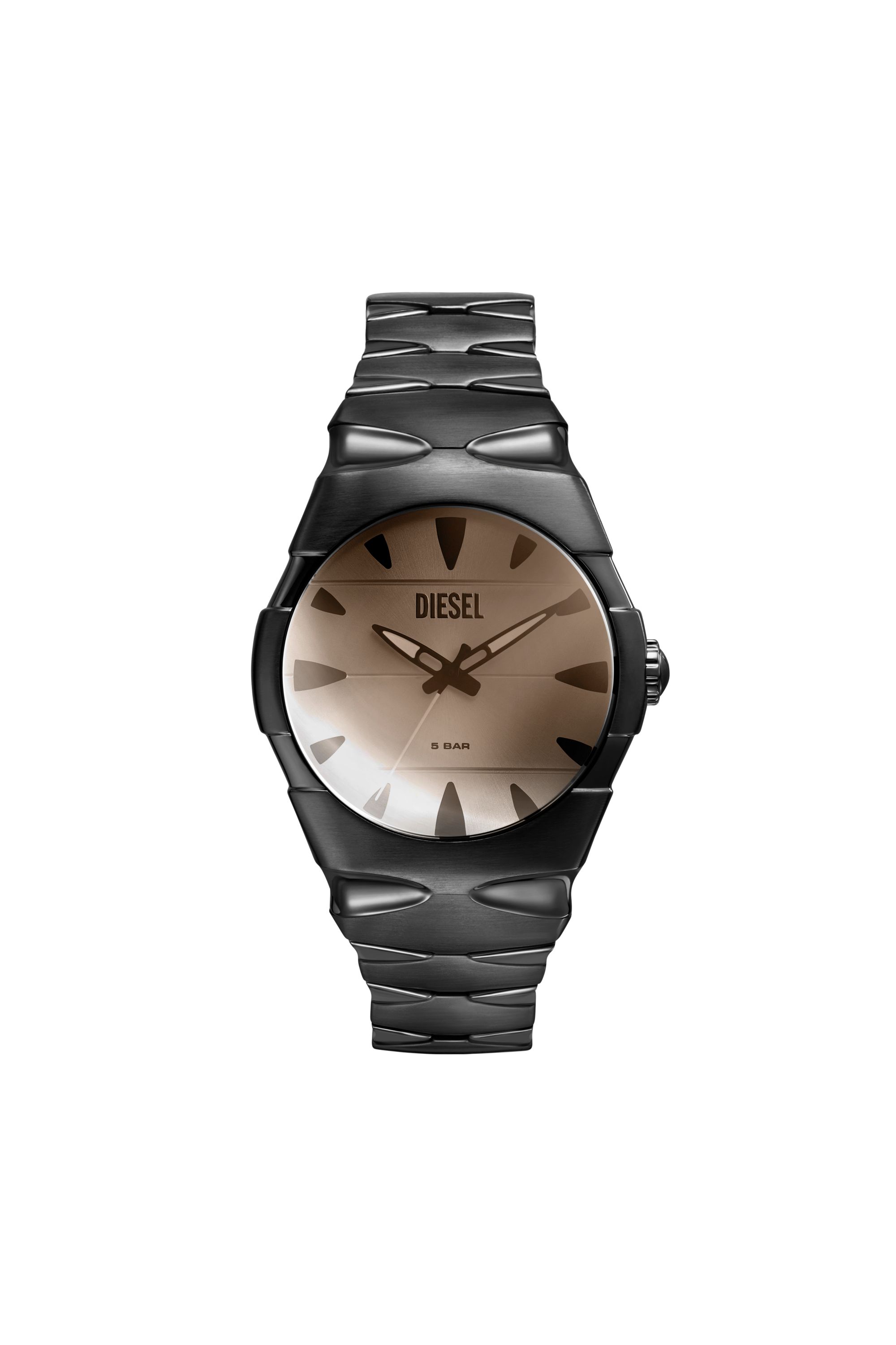 Shop Diesel Orologio D-sruptor Con Cinturino In Acciaio Inossidabile In Black