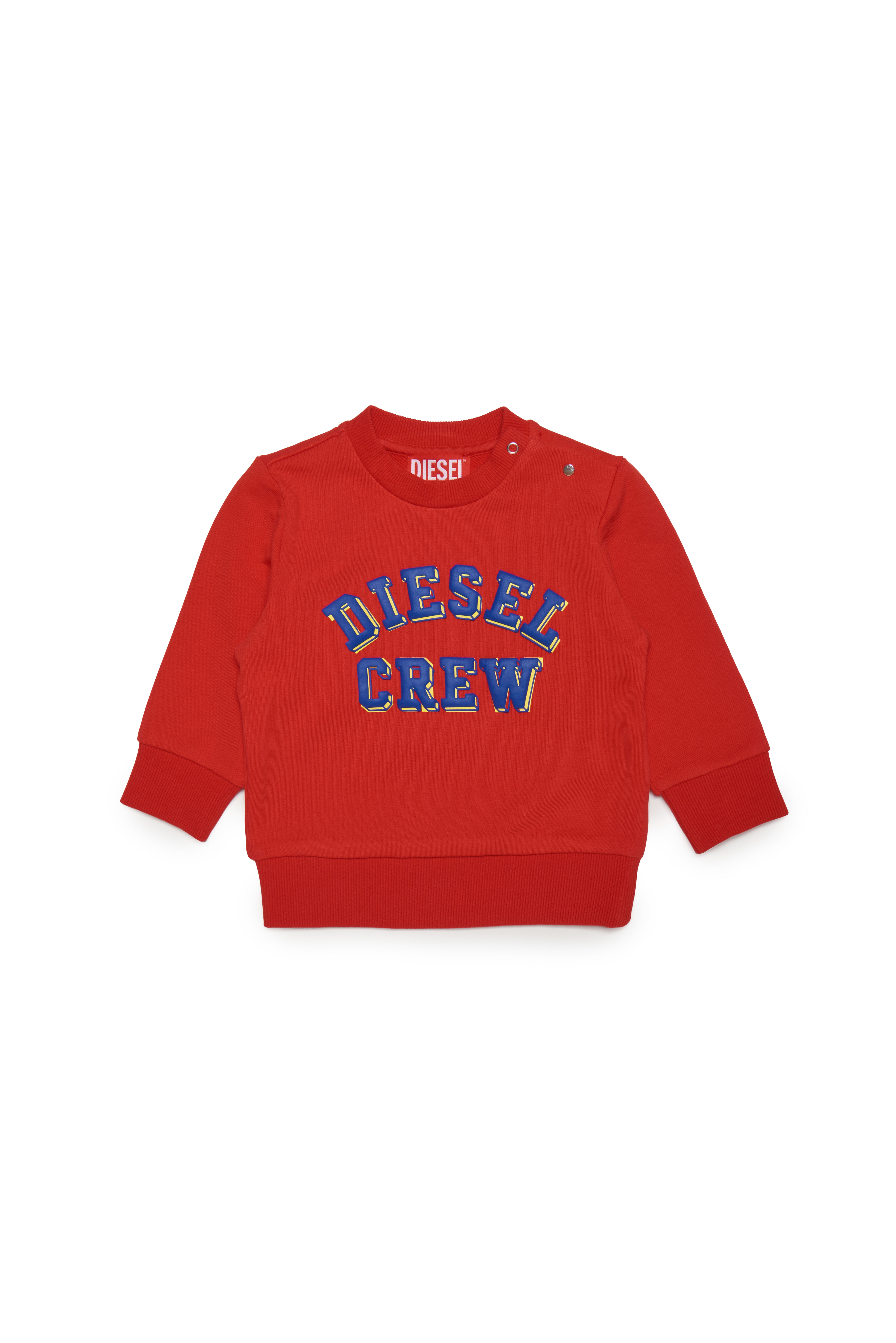 Diesel - Cotton sweatshirt with Diesel Crew logo - Sweaters - Man - Red