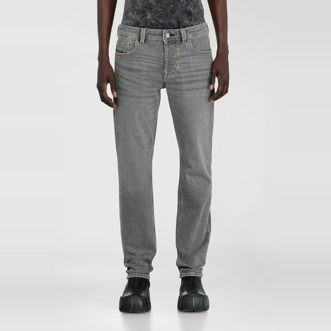 Diesel Jeans Regular Taille Basse 1986 Larkee-Beex, Gris, Fermeture boutonnée