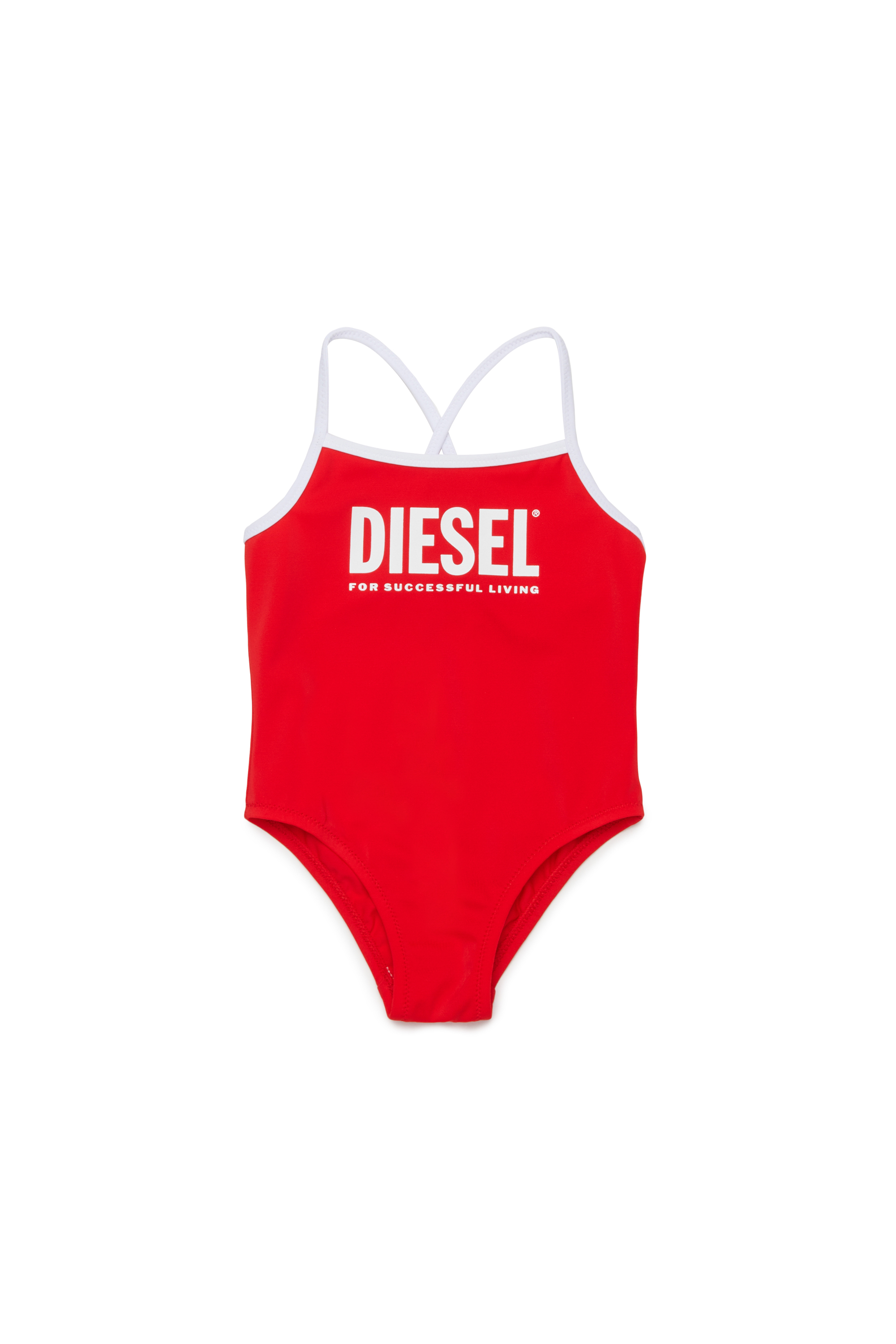 Diesel Girls Red - Swimsuit With Contrast Trims - Beachwear - Woman Size 12-18 Kids