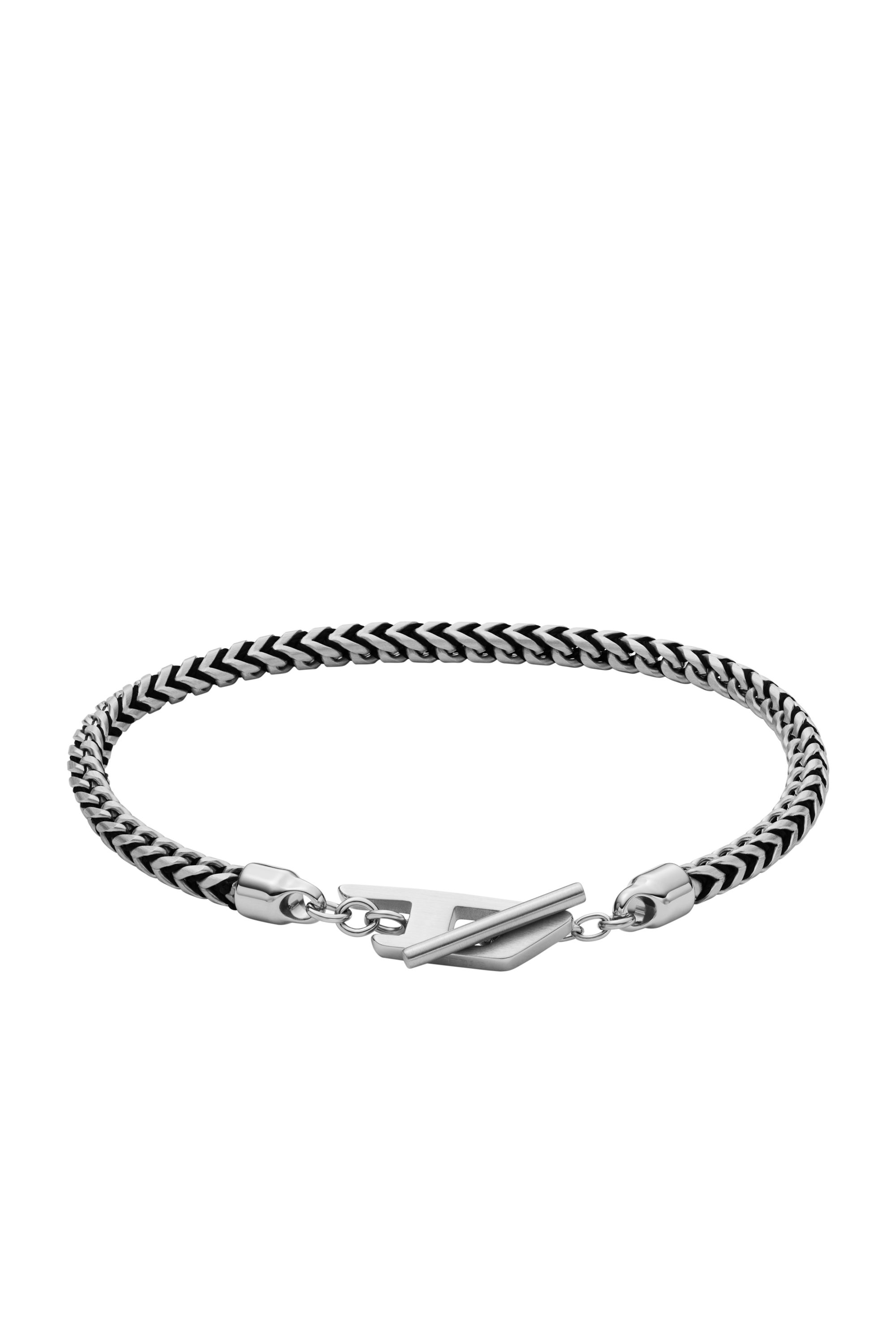 Shop Diesel Stainless Steel Chain Bracelet In Silver