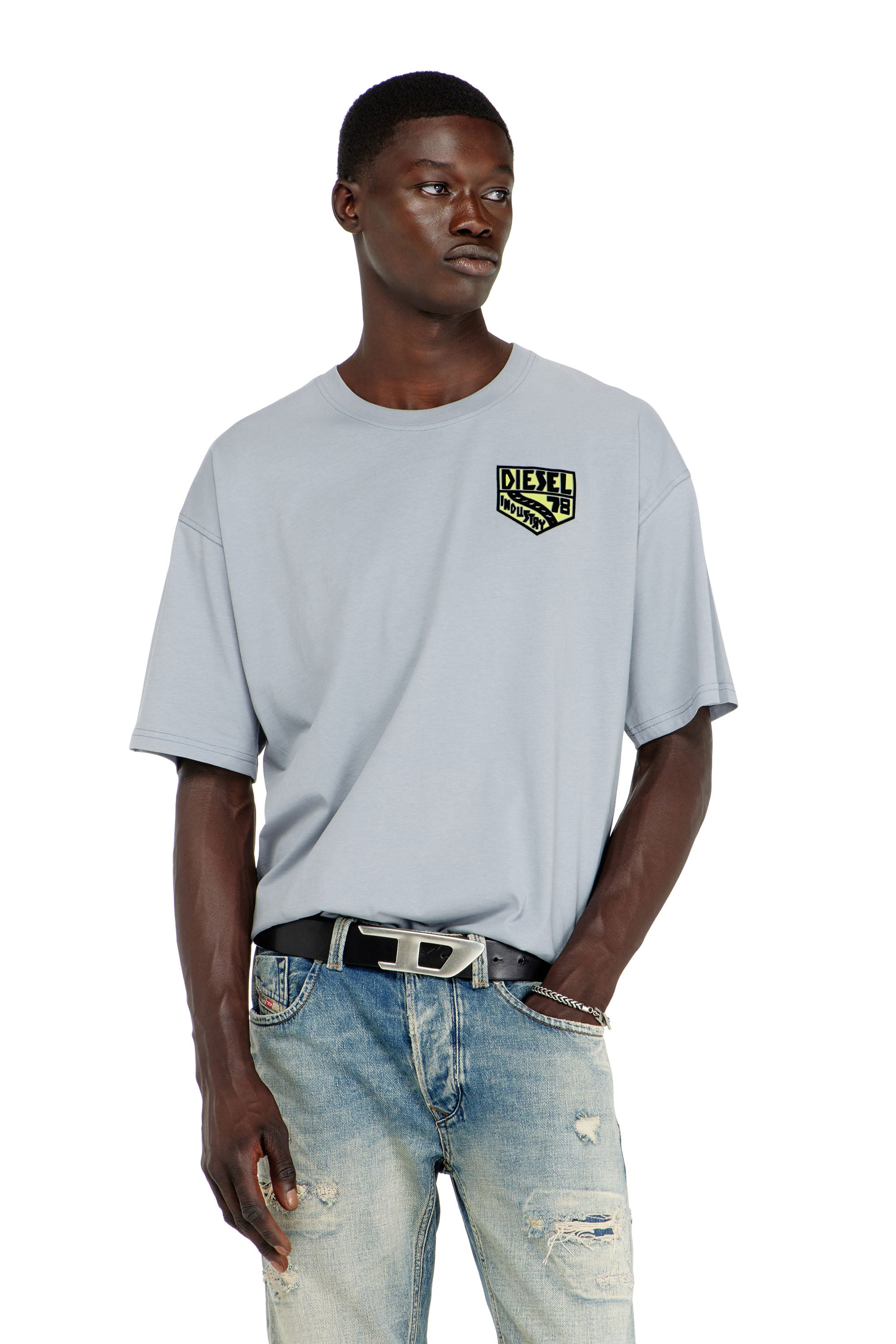 Diesel - T-shirt with Diesel Industry chest print - T-Shirts - Man - Grey