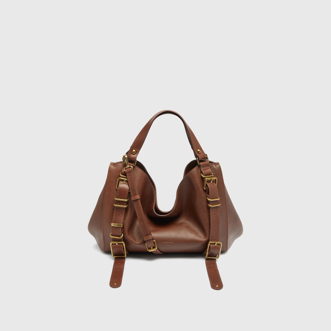 Diesel - D-One-Medium top-handle bag in treated leather - Handbags - Unisex - Brown