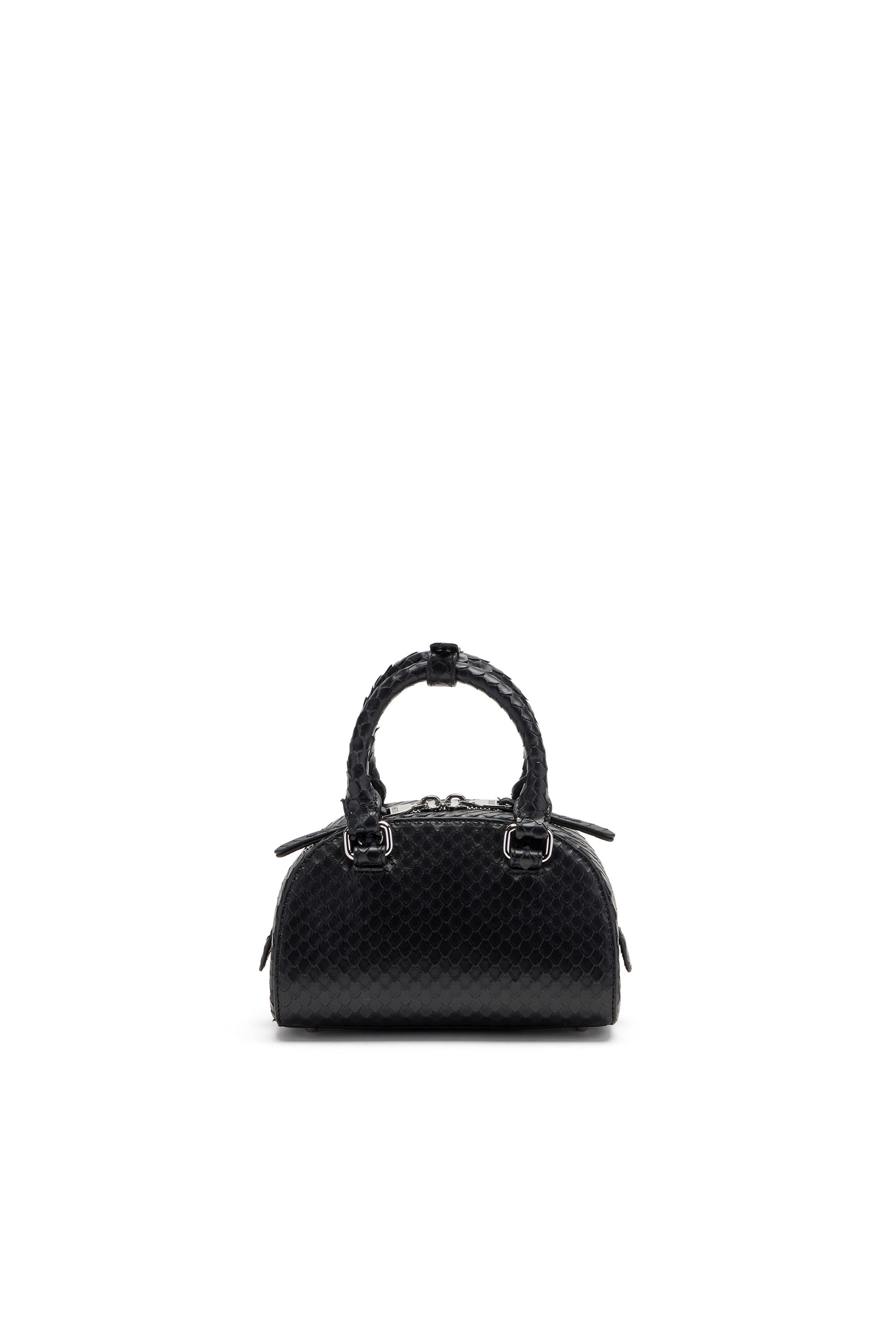 Diesel - 1DR DOME CROSSBODY, Woman's 1DR Dome-Mini bowling bag in snake-effect leather in Black - 3