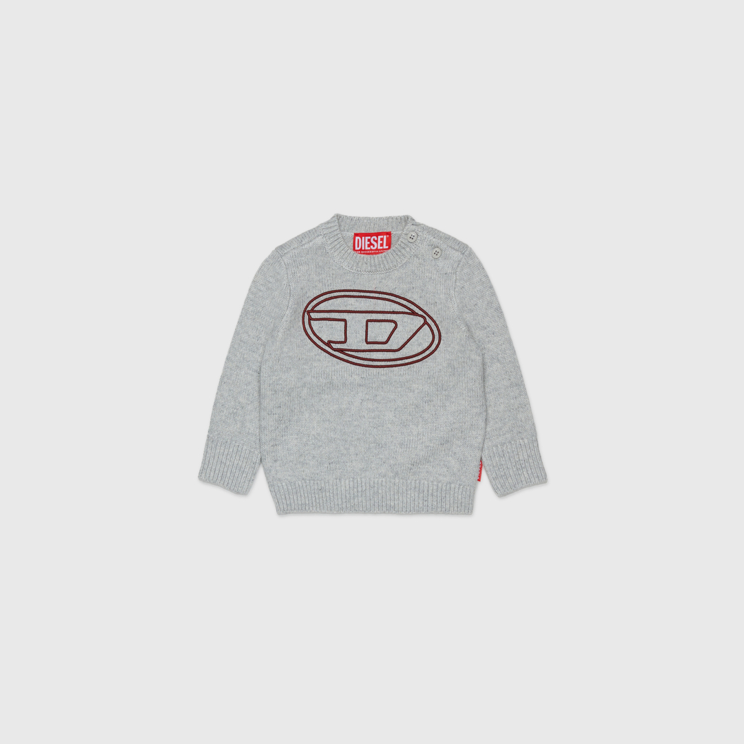 Diesel - Pull enrichi en cachemire avec grand Oval D - Pull Maille - Homme - Gris