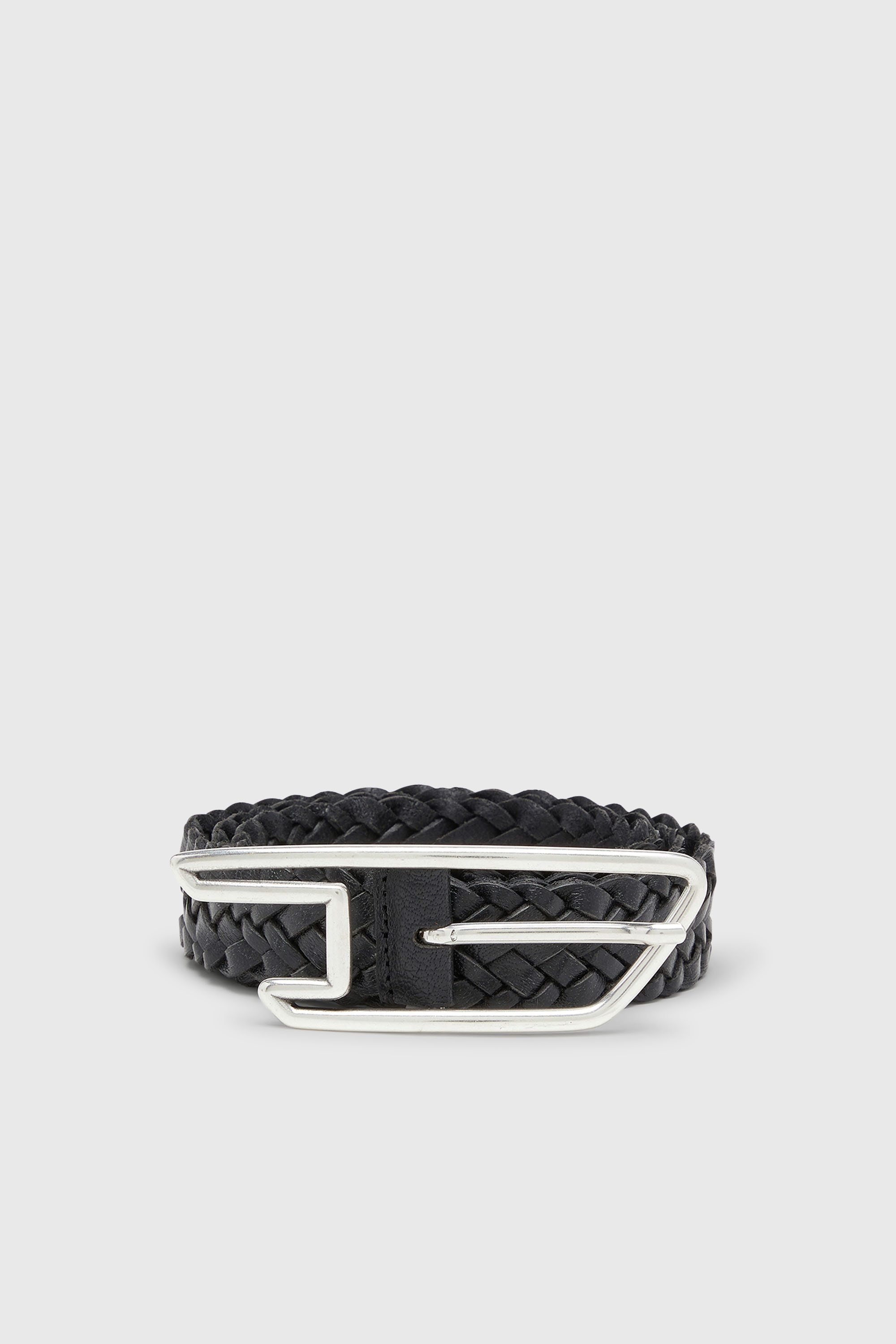Diesel - 3 cm belt in braided leather - Belts - Unisex - Black