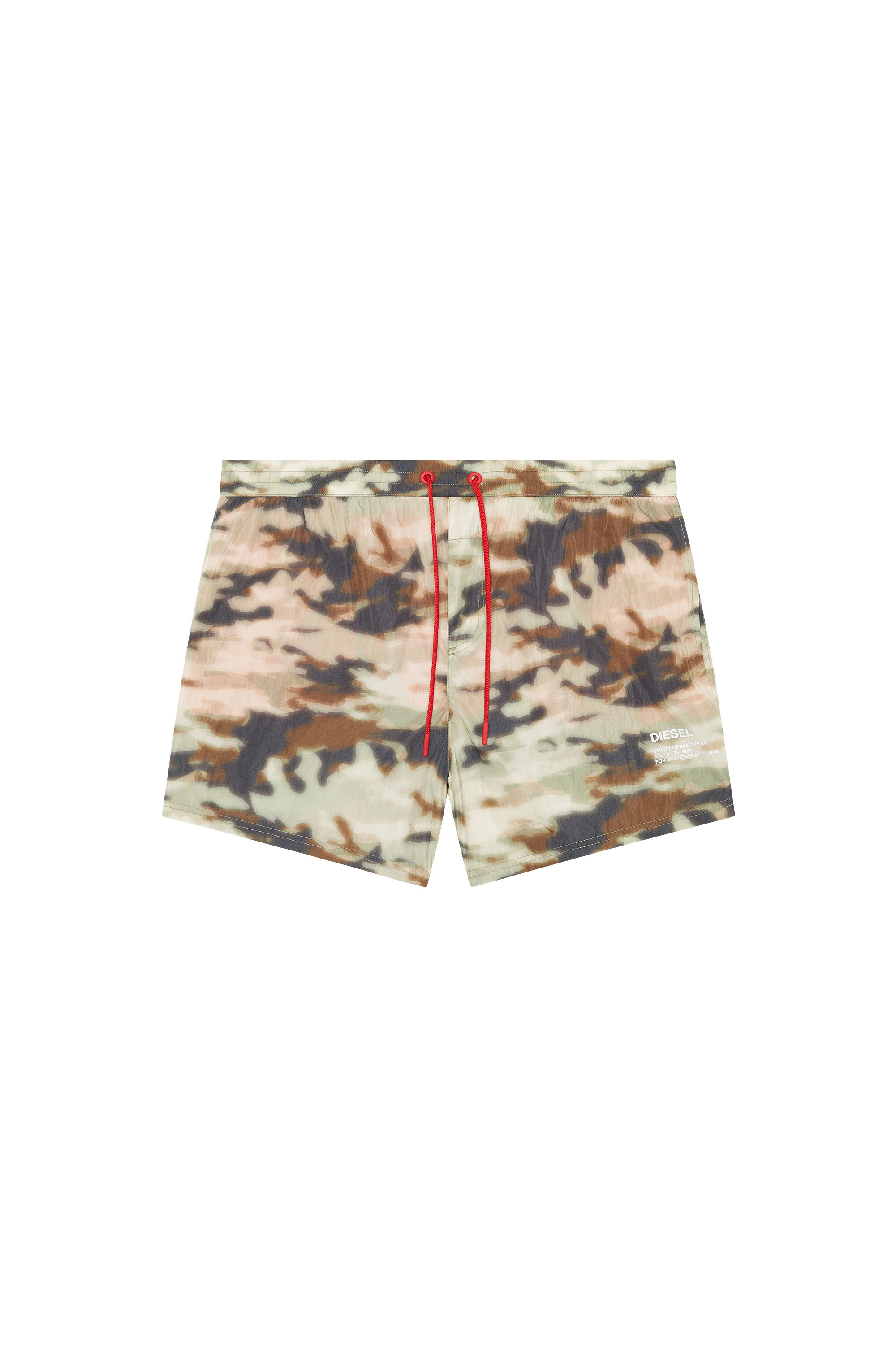 Diesel - Mid-length swim shorts with camo print - Swim shorts - Man - Multicolor