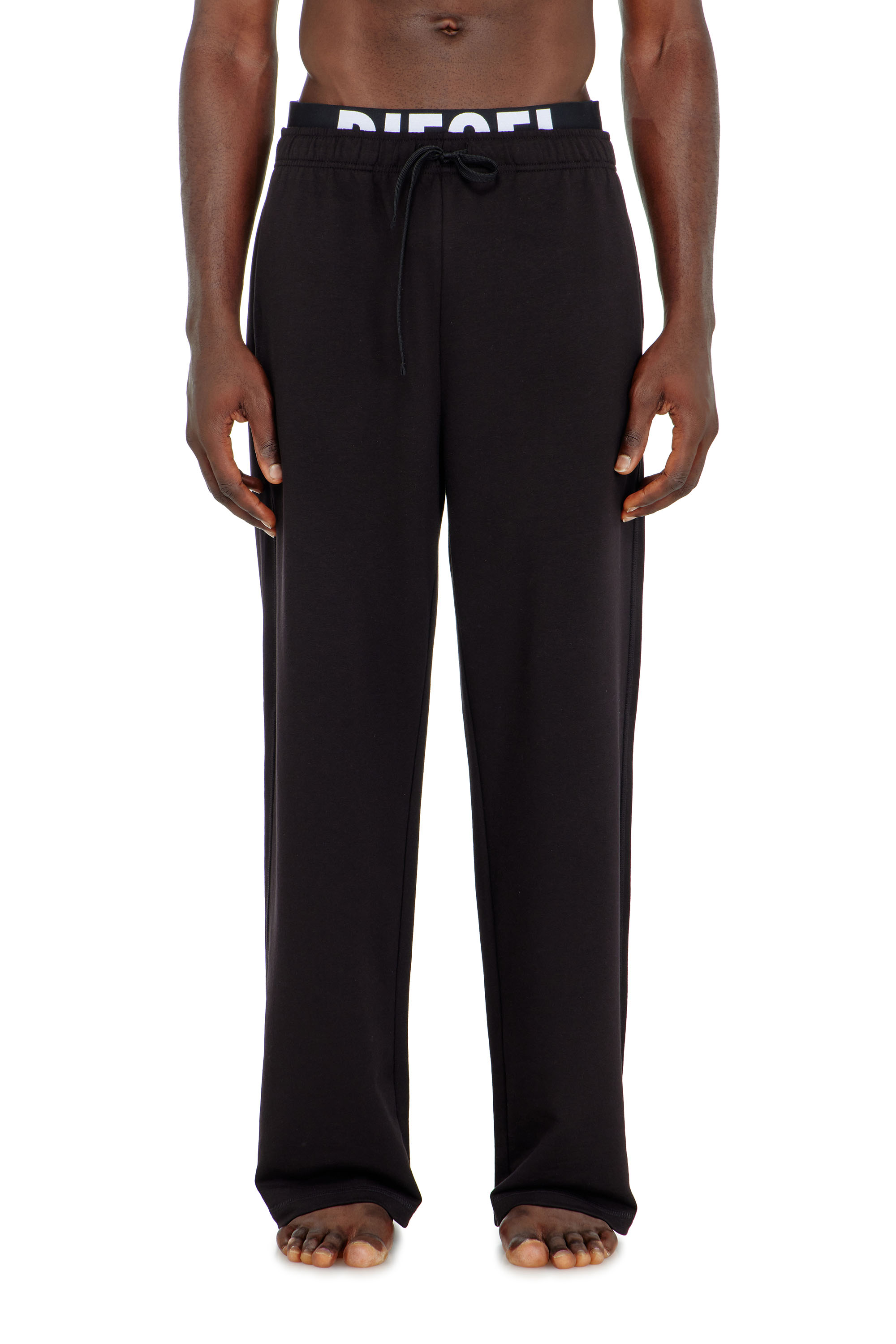 Diesel - Cotton sweatpants with Diesel logo waistband - Pants - Man - Black