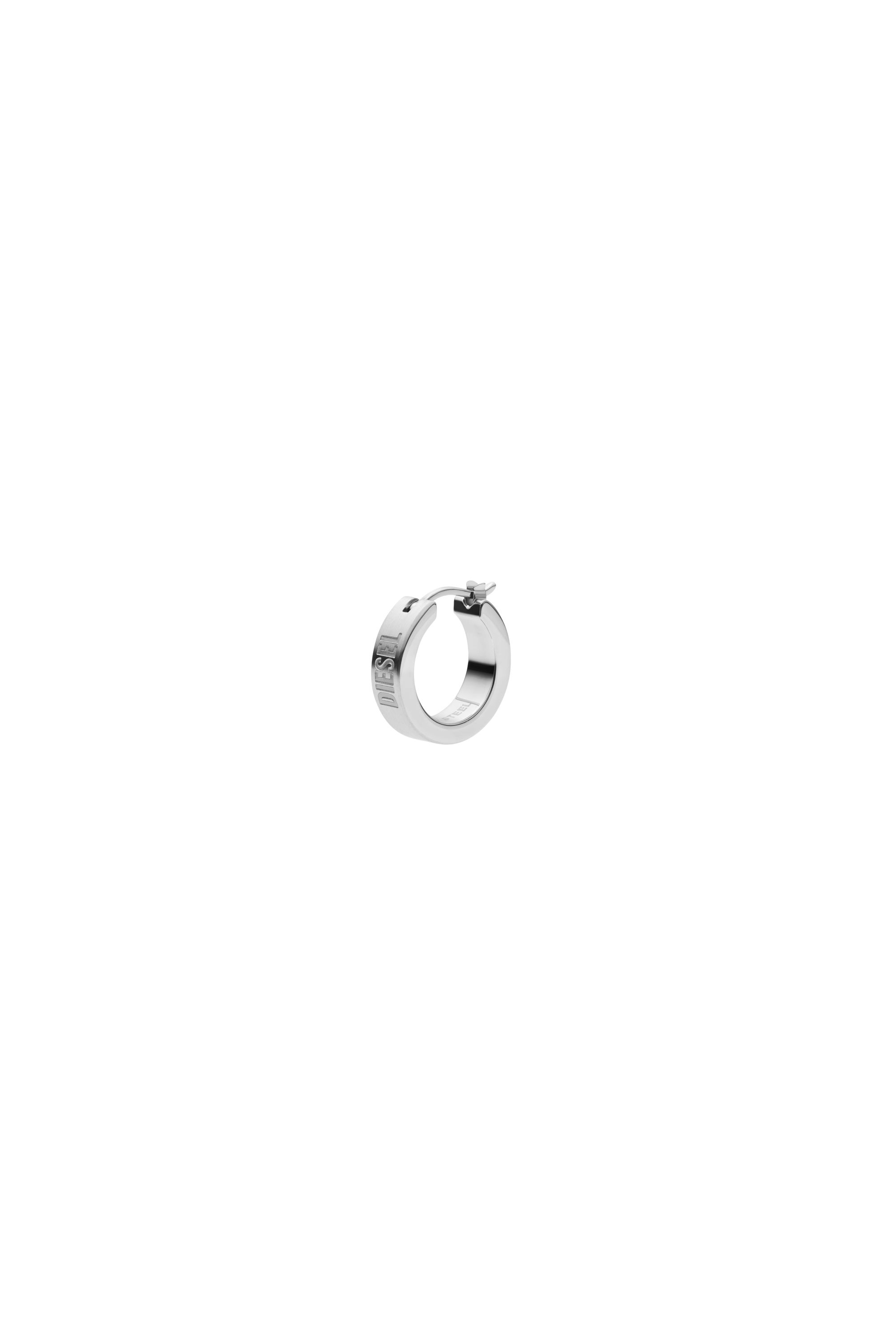 Diesel Unisex Silver - Stainless Steel Hoop Earring - Earrings Uni