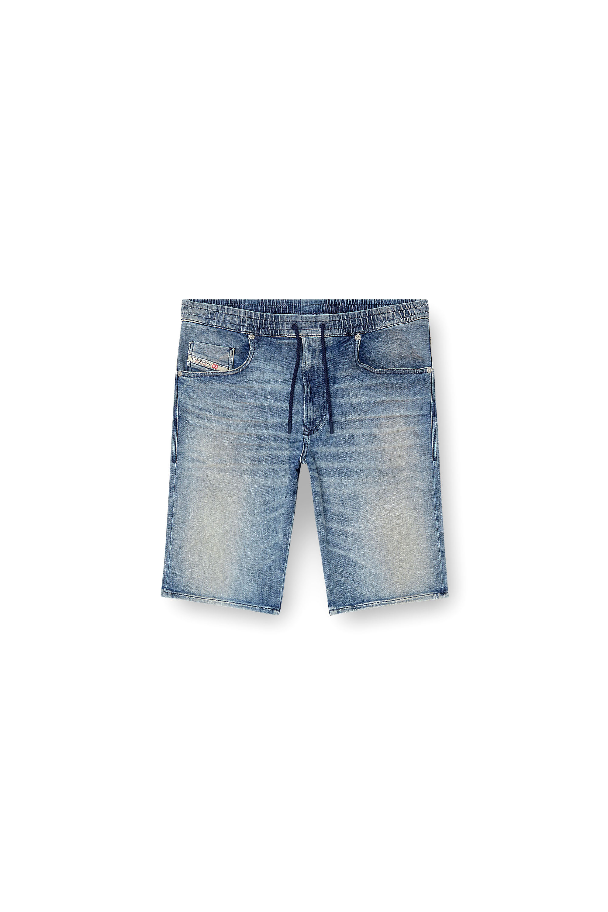 Diesel - 2033 D-KROOLEY-SHORT JOGG, Man's Slim-fit shorts in clean JoggJeans in Light Blue - 4
