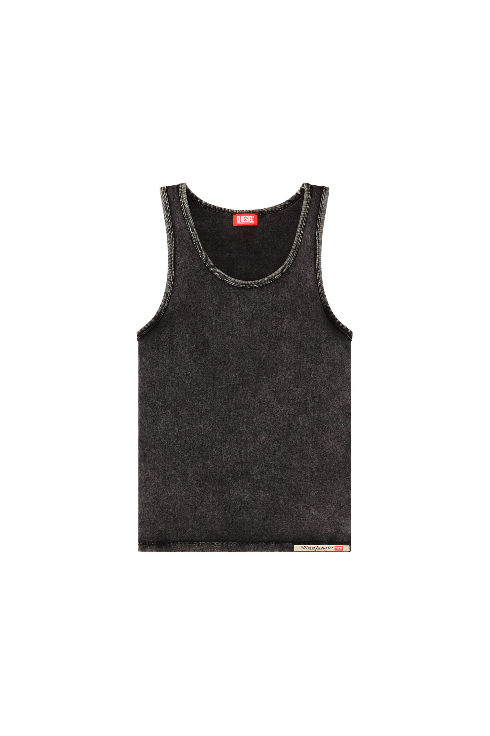 Diesel - WALTY-DNM, Man's Denim-effect tank top in Black - 3