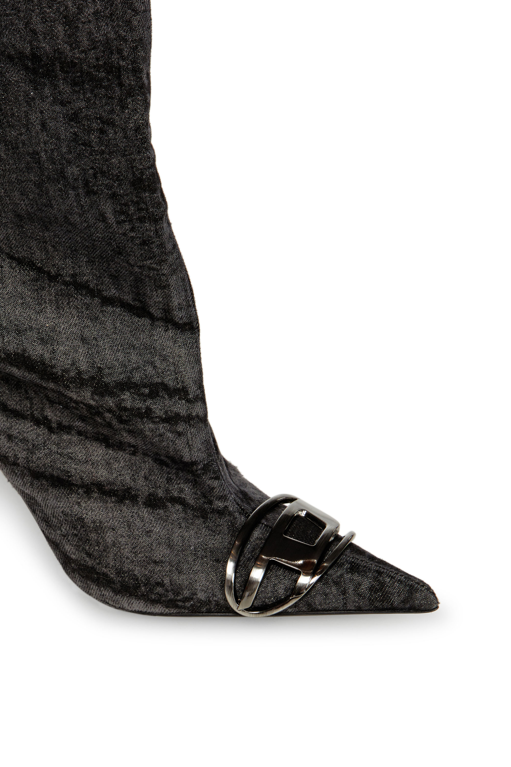 Diesel - D-VENUS 90 OTK BOOT, Woman's D-Venus-Over-the-knee boots in coated denim in Black - 4