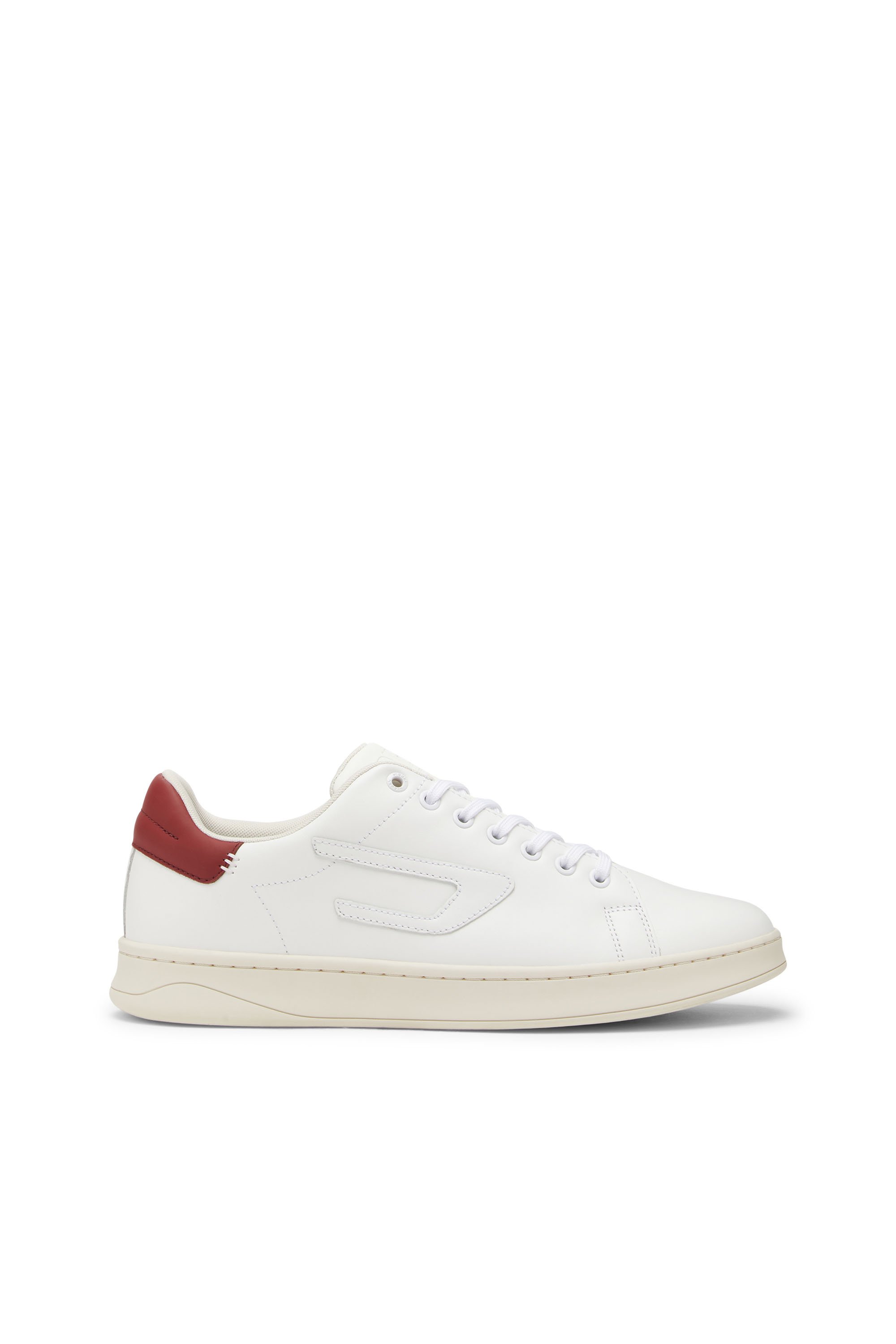 Diesel Low-top Leather Sneakers With D Patch In Multicolor