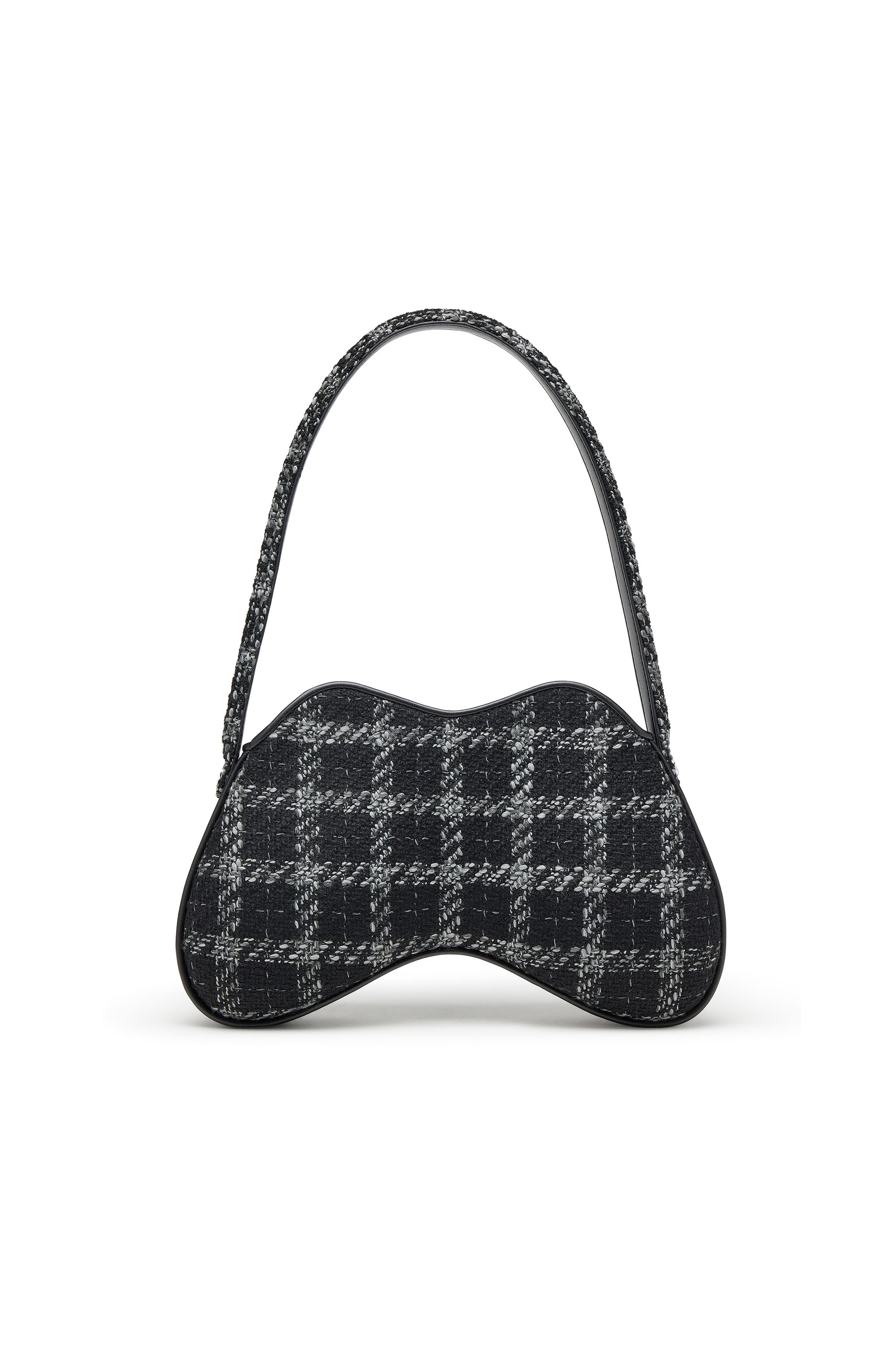 Diesel - DOUBLE-D SHOULDER, Woman's Double-D-Shoulder bag with houndstooth motif in Black - 3
