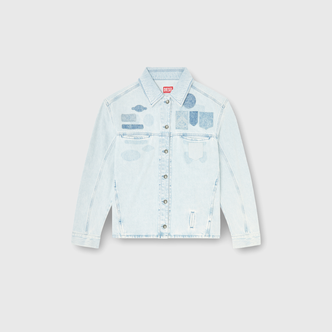 Diesel - Denim overshirt with patch effects - Denim Jackets - Unisex - Blue