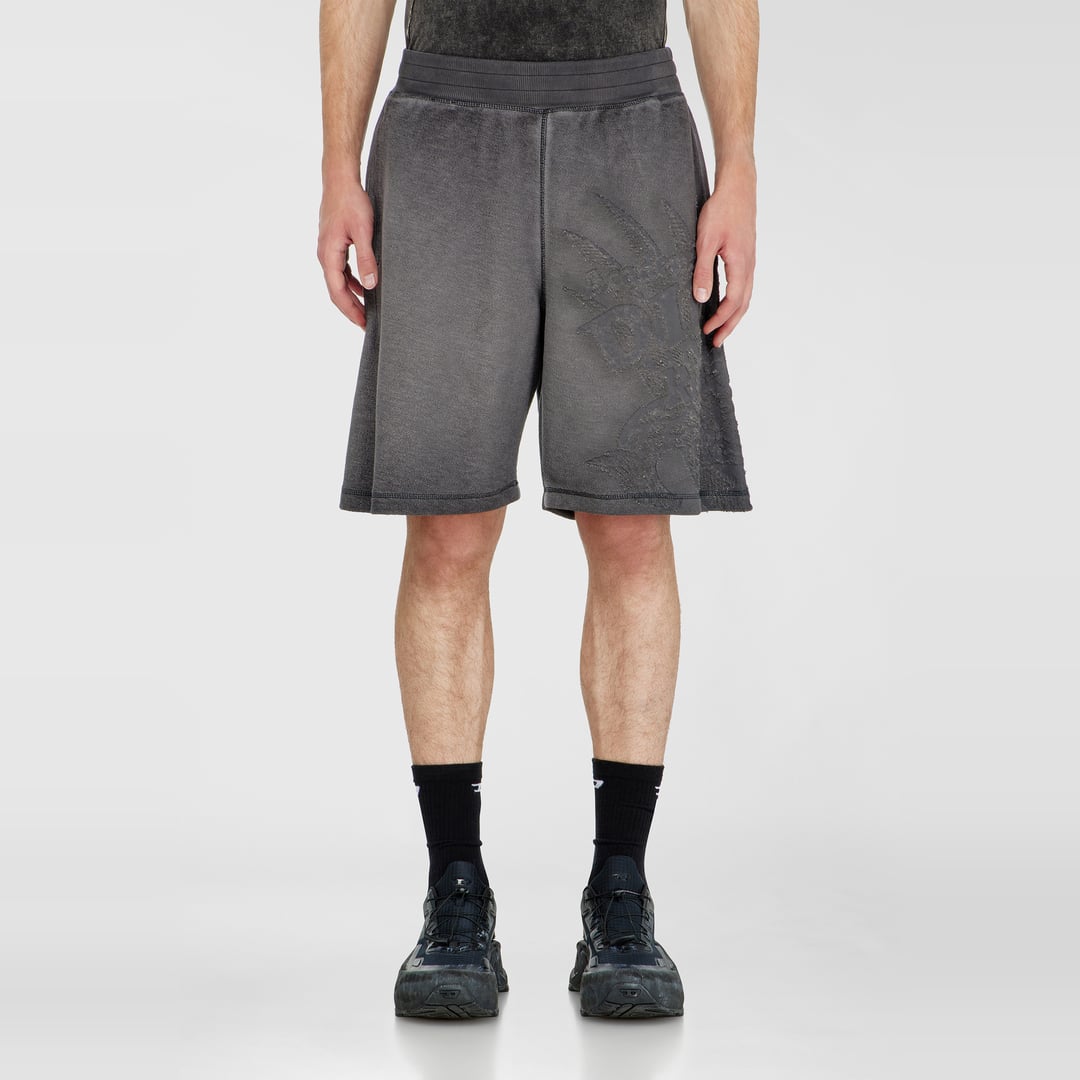 Diesel - Sweatshorts with dévoré motifs - Shorts - Man - Grey