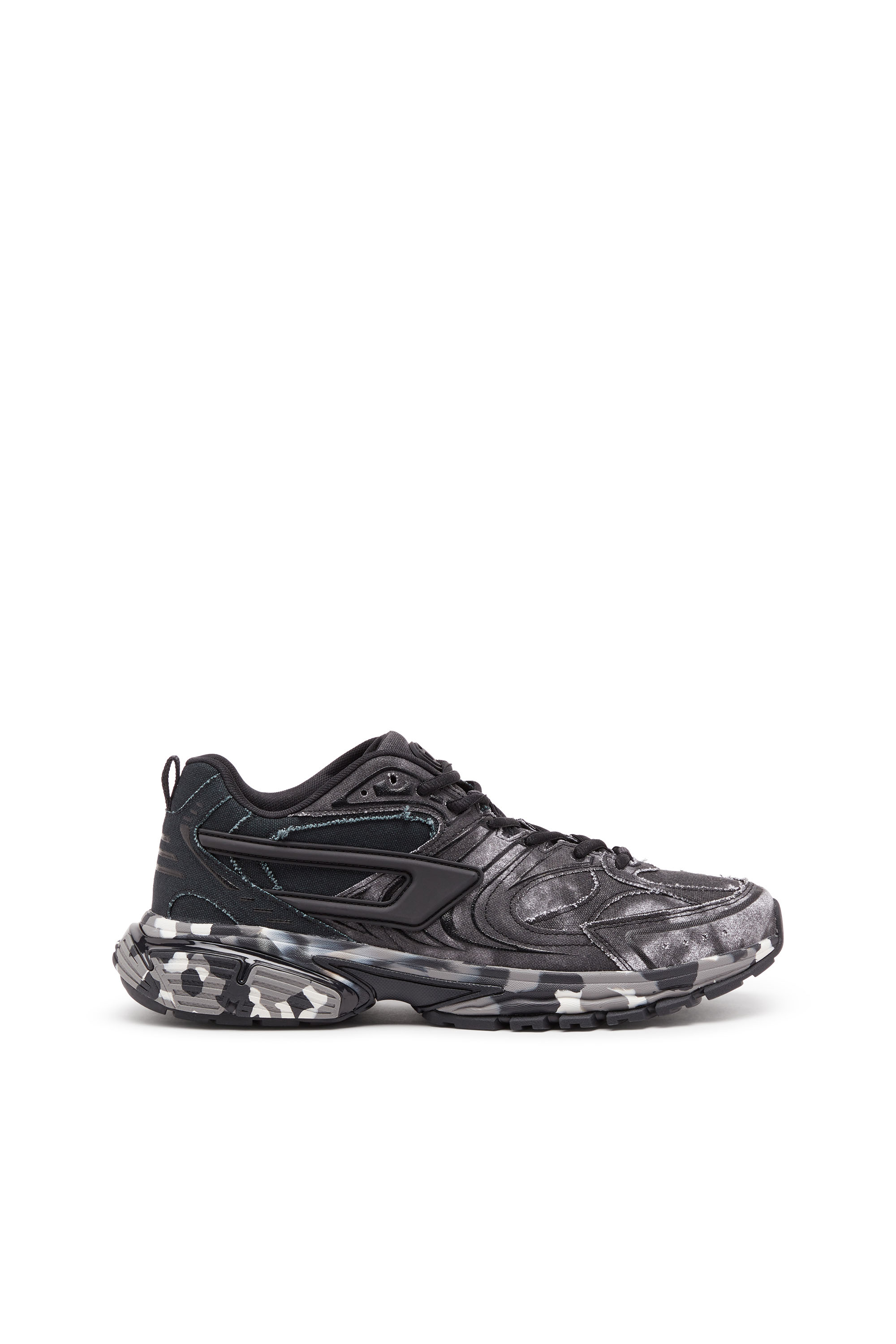 Diesel - S-Serendipity-Tie-dye canvas sneakers with camo sole - Sneakers - Man - Black