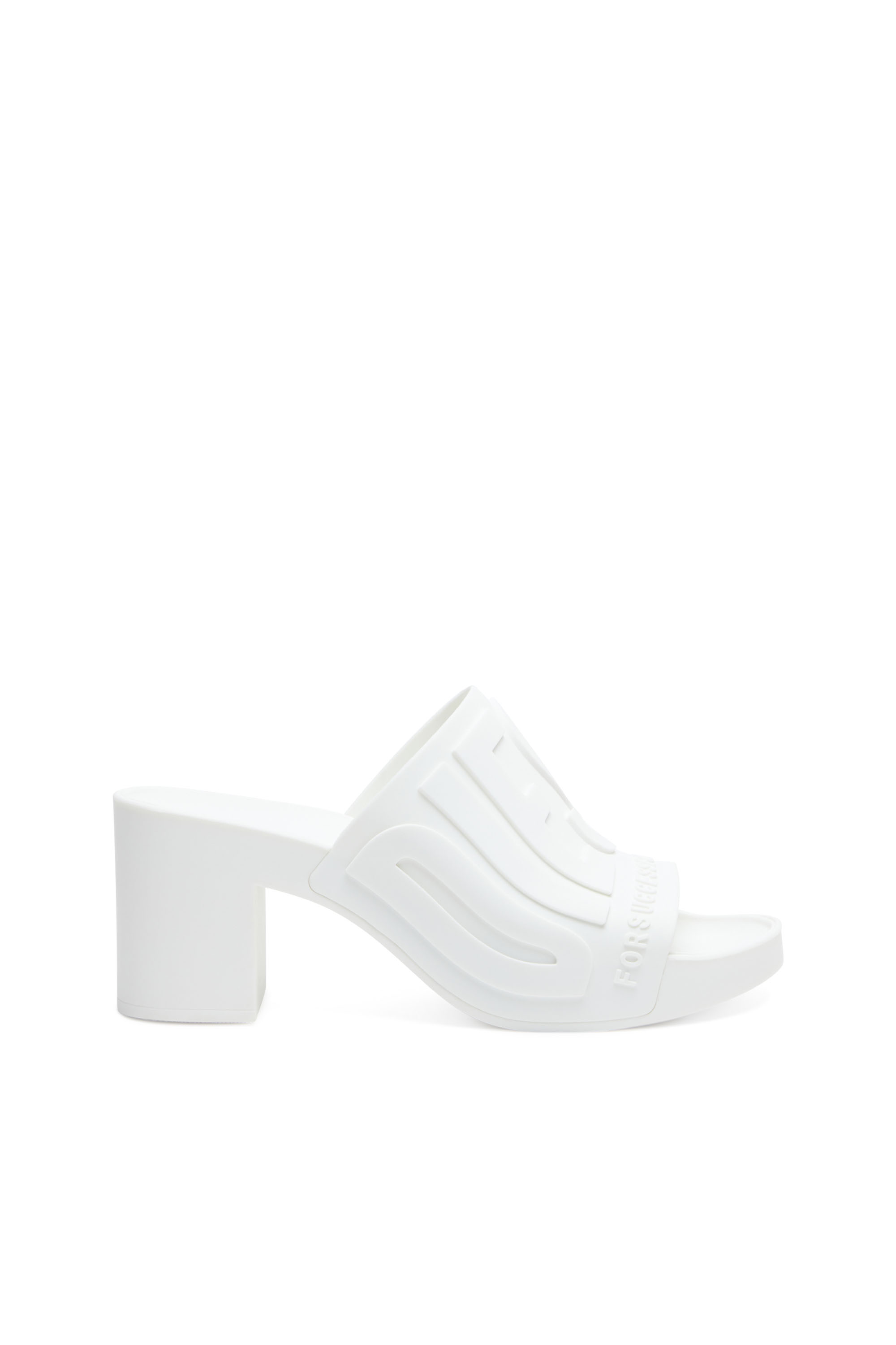 Diesel - Sa-Pamela H - Heeled rubber pool slides - Sandals - Woman - White