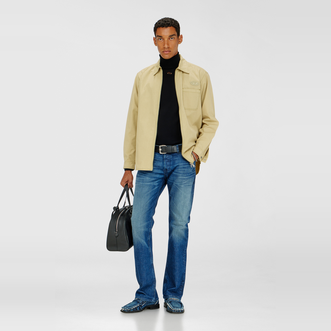 Diesel - Pull à col roulé en laine avec logo ajouré - Pull Maille - Homme - Noir