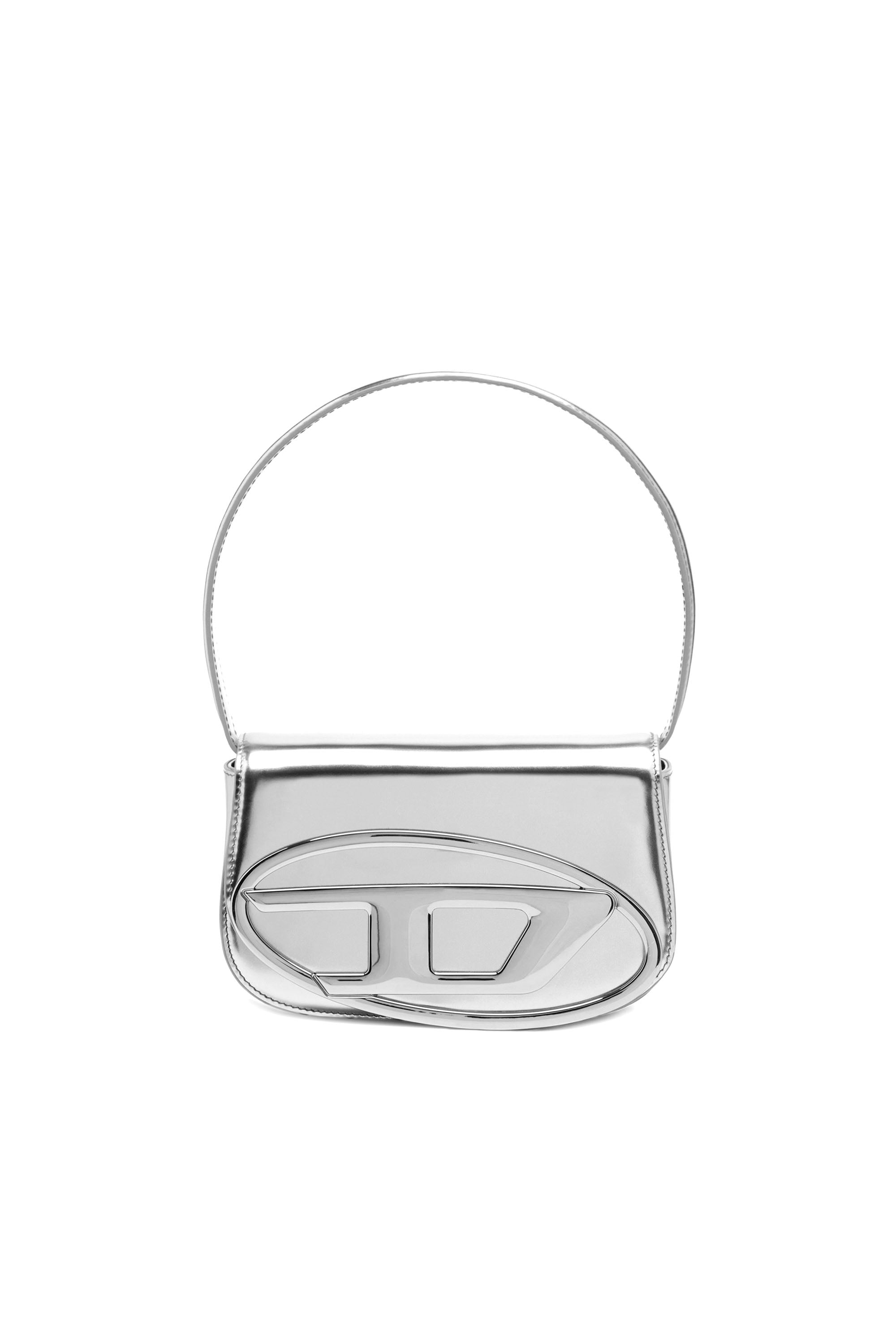 Diesel - 1DR-Iconic shoulder bag in mirrored leather - Shoulder Bags - Woman - Silver